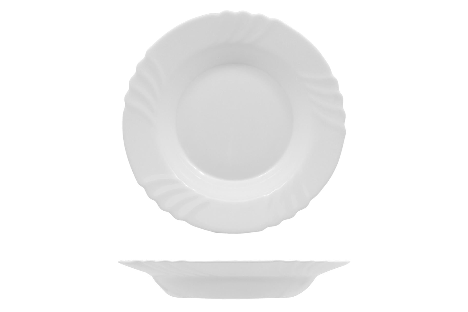 Bormioli Rocco Ebro Piatto Fondo Ø24 cm Bianco - Set 6 Pz