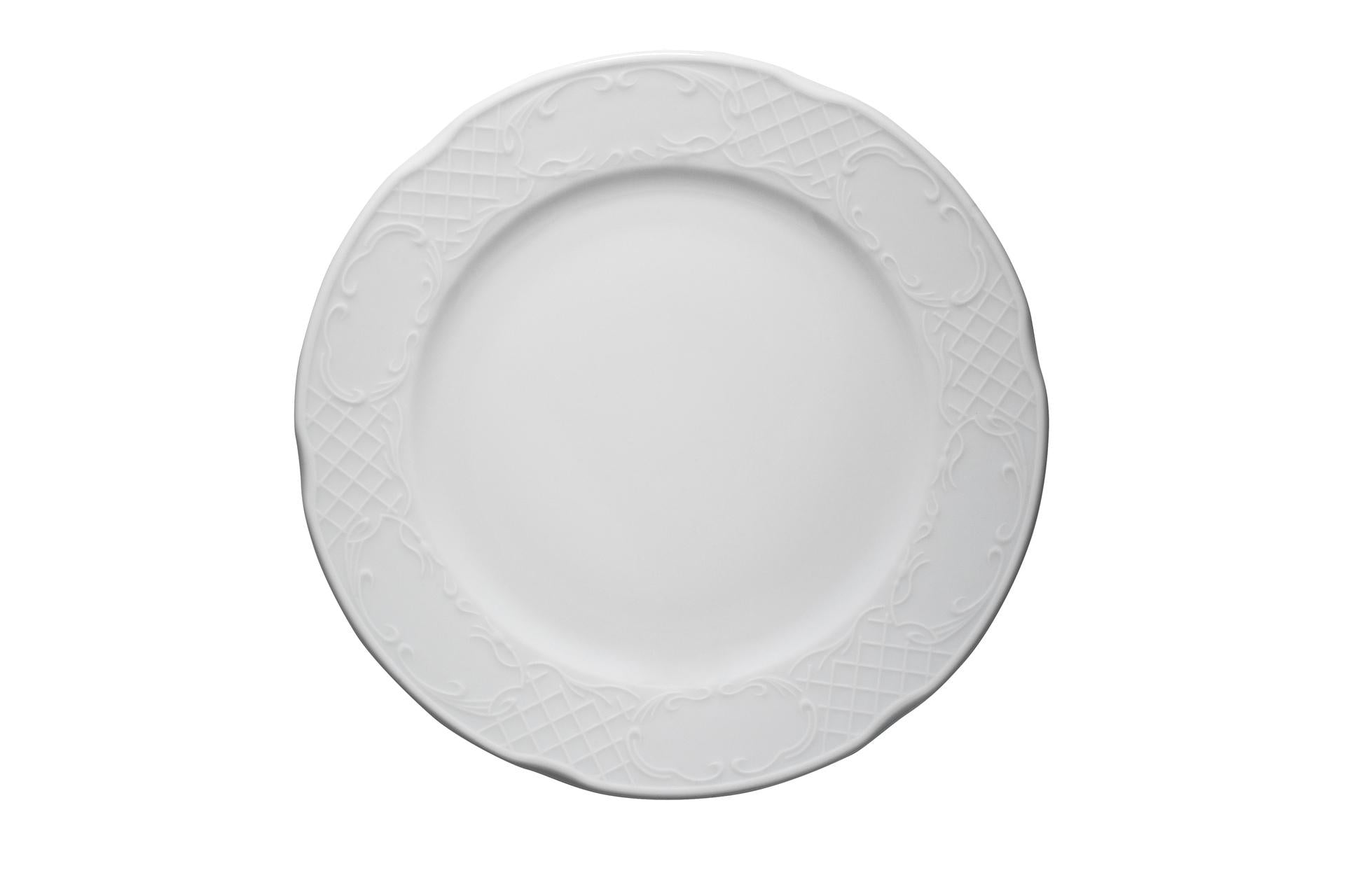 Kutahya Seramik Piatto Piano Ø30 cm - Linea Classico Bianco In Porcellana - Set 6 Pz