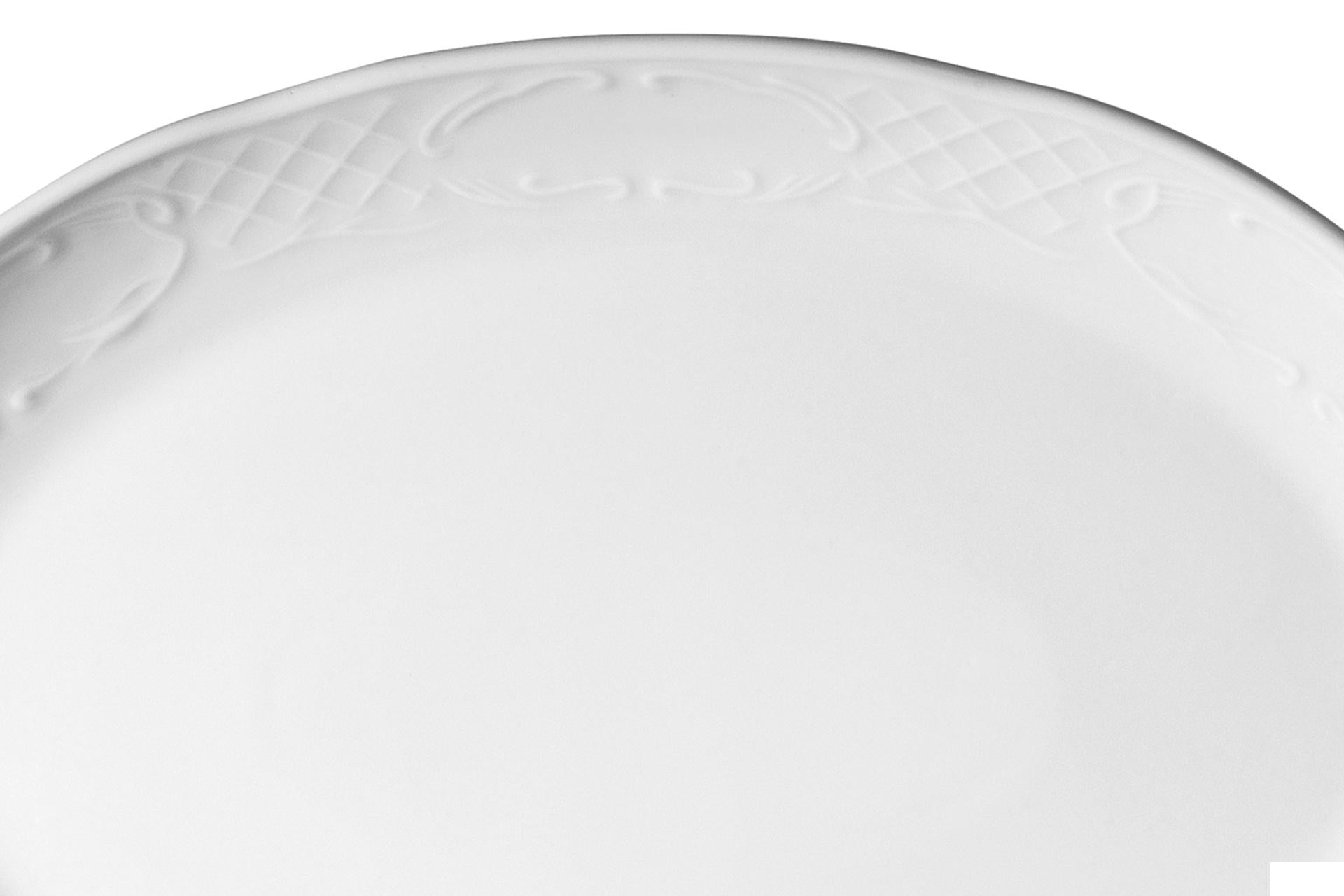 Kutahya Seramik Classico Bianco Piatto Ovale 28 cm In Porcellana Bianca - Set 6 Pz