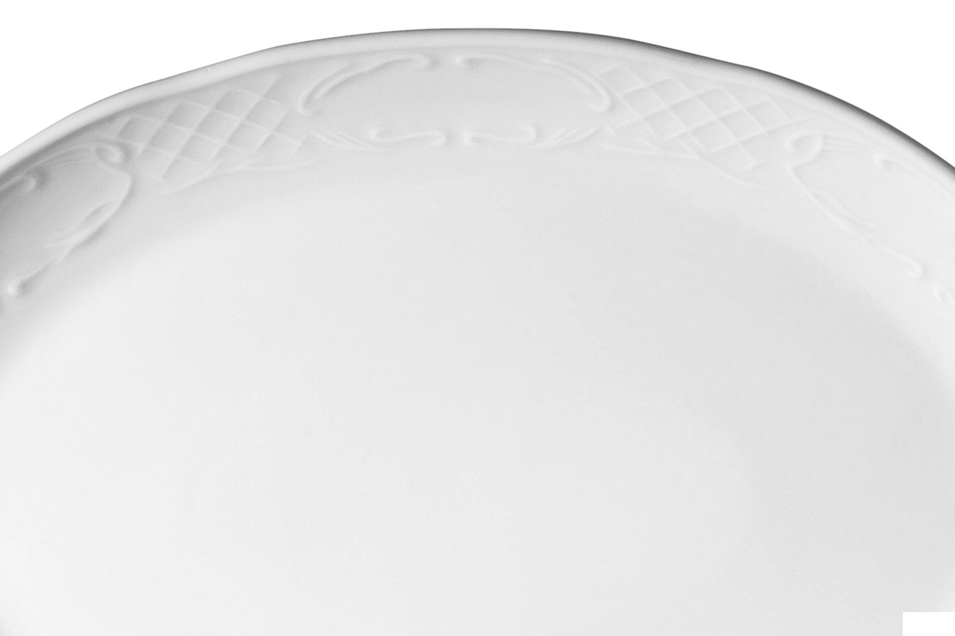 Kutahya Seramik Classico Bianco Piatto Ovale 36 cm In Porcellana Bianca - Set 6 Pz