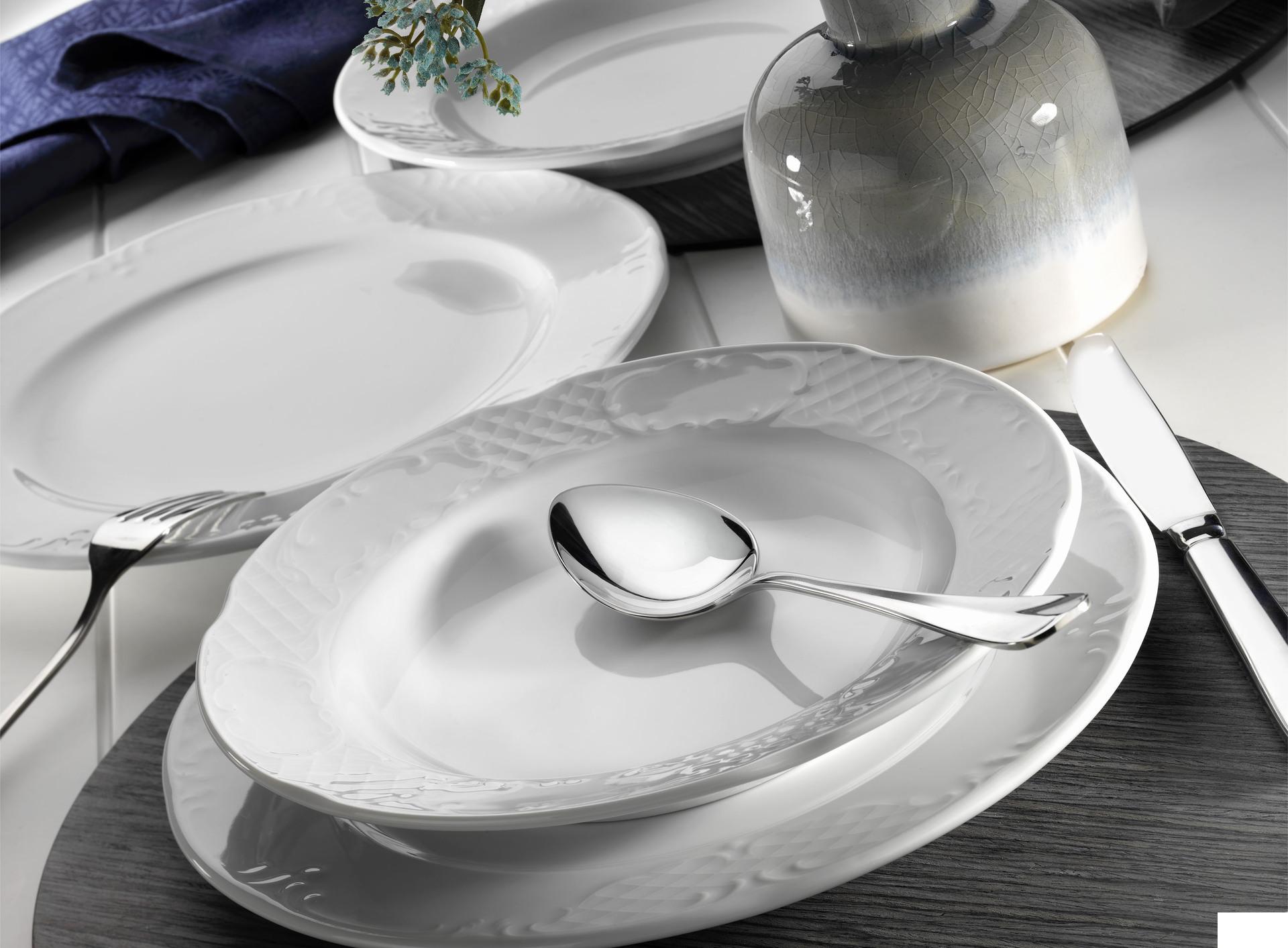 Kutahya Seramik Classico Bianco Piatto Ovale 36 cm In Porcellana Bianca - Set 6 Pz 5