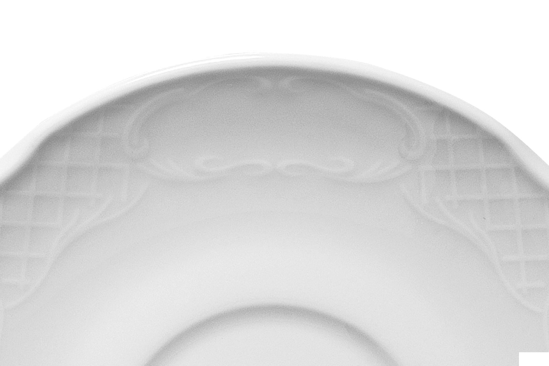 Kutahya Seramik Classico Bianco Piattino per Tazza da Tè - Linea di Piatti in Porcellana Bianca - Set 12 Pz