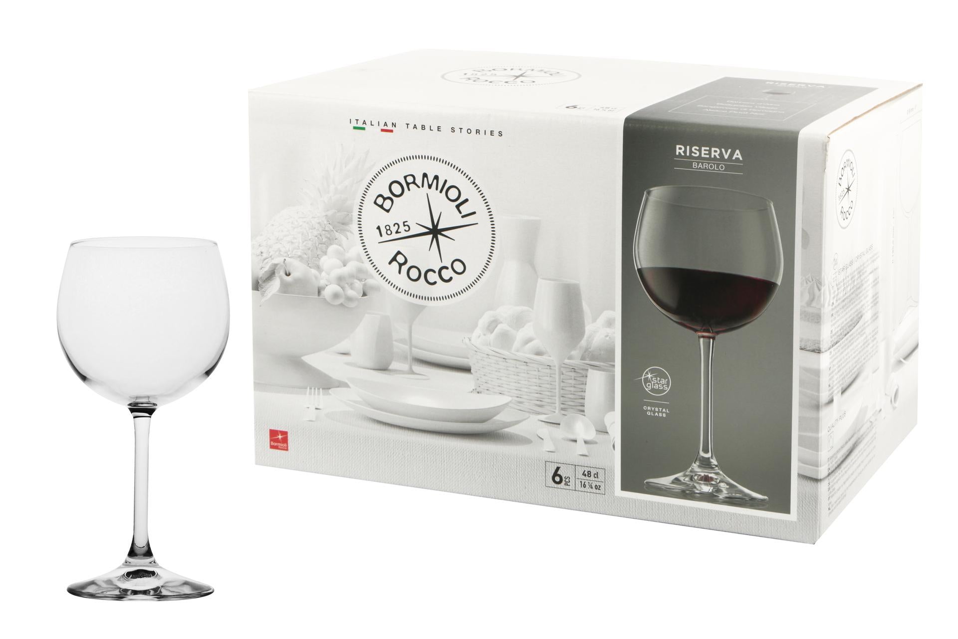Bormioli Rocco Riserva Barolo - Set 6 Calici 48 cl Serie "Riserva" - Set 6 Pz