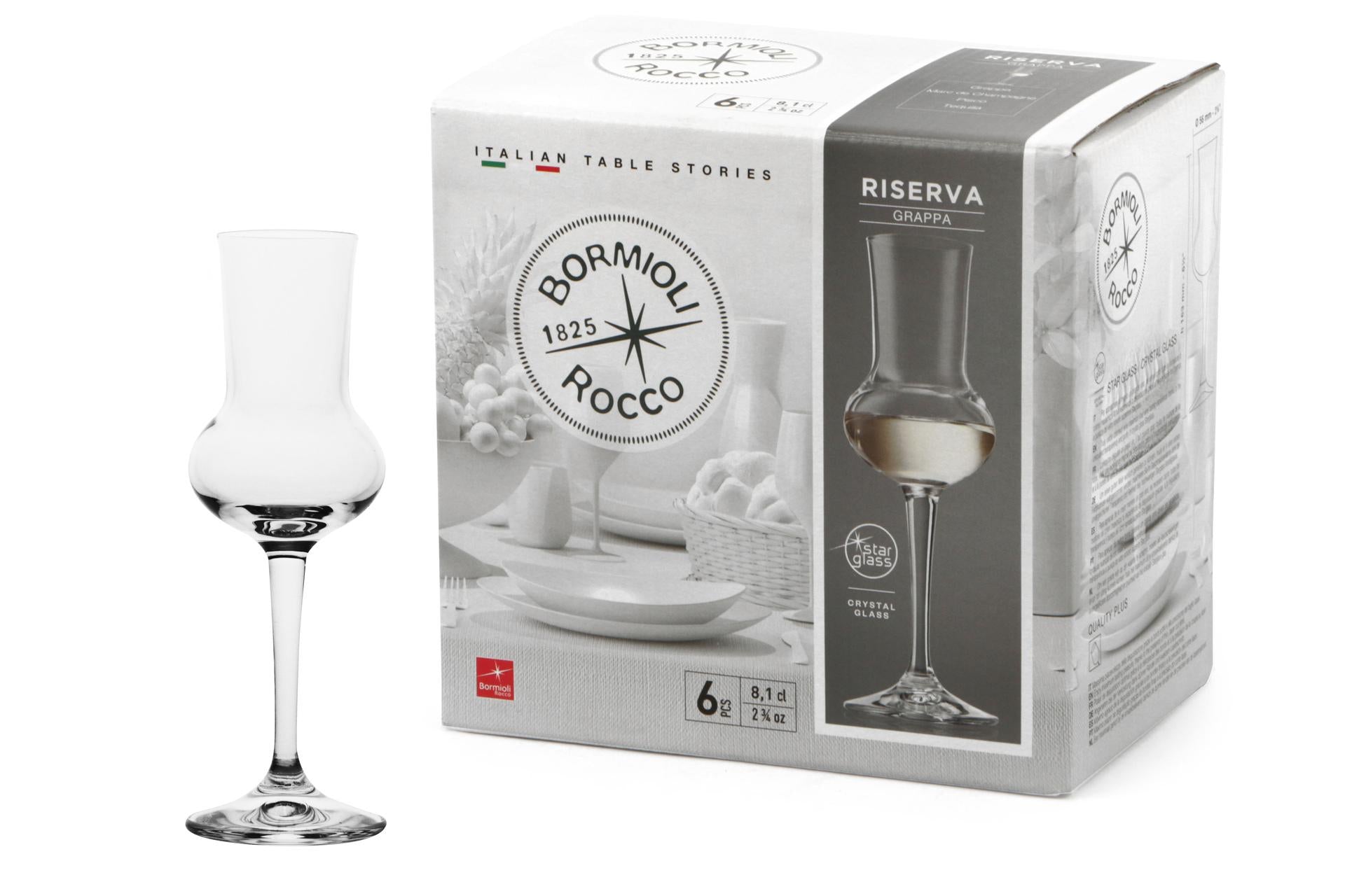 Bormioli Rocco Riserva Grappa - Set 6 Calici Cl 8.1 Serie "Riserva" - Set 6 Pz 3