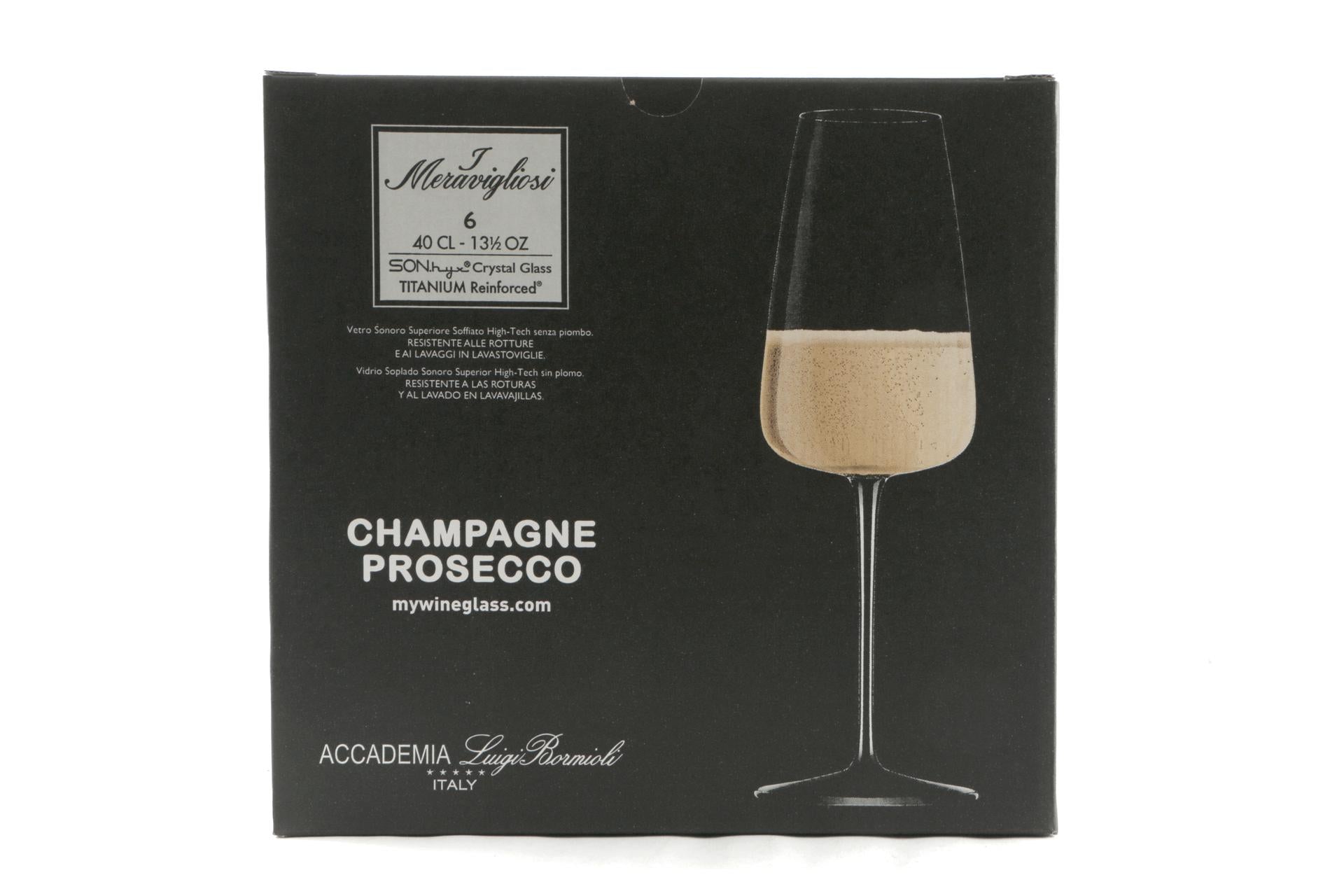 Bormioli Luigi I Meravigliosi Set 6 Calici Champagne-Prosecco 40 cl In Vetro Trasparente - Set 6 Pz 6