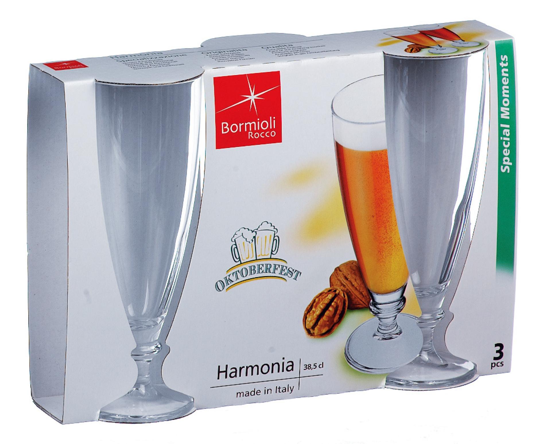 Bormioli Rocco Harmonia Set 15 Calici Birra 0.3 L - Calice in Vetro Trasparente - Set 15 Pz