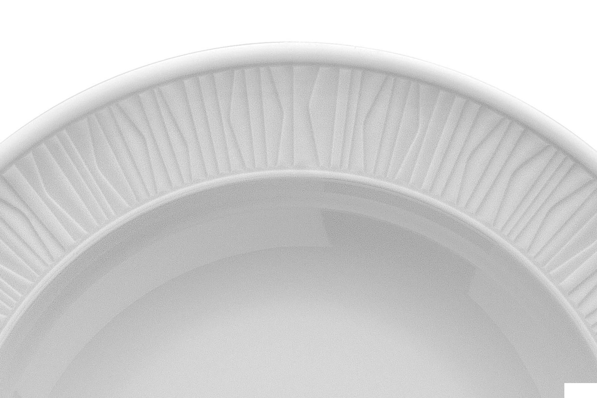 Kutahya Seramik Emotion Piatto Fondo Ø22 cm In Porcellana Bianco Design Bamboo - Set 12 Pz