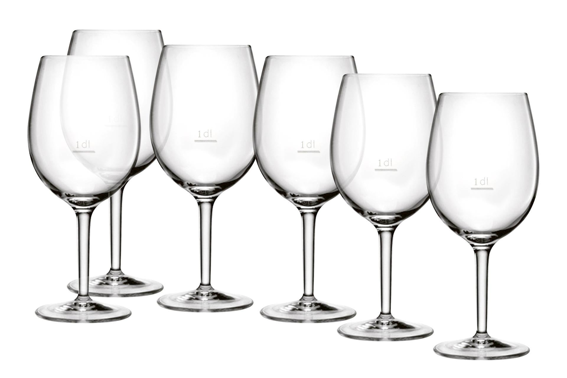 Bormioli Luigi Rubino Set 6 Calici Vino Cl.37 Con Tacca Certificata - Set 6 Pz