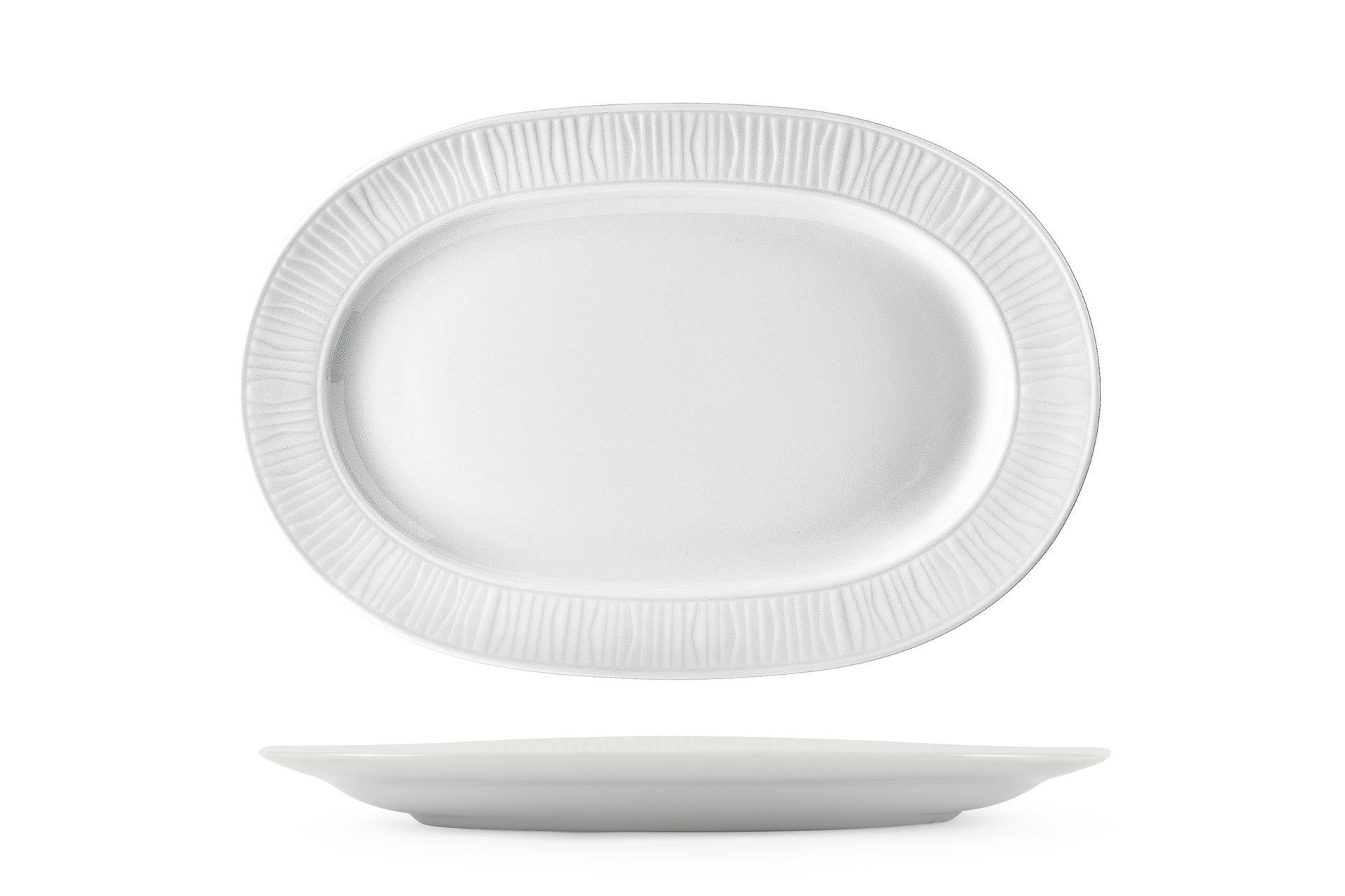 Kutahya Seramik Emotion Piatto Ovale 28 cm In Porcellana Bianco - Set 6 Pz