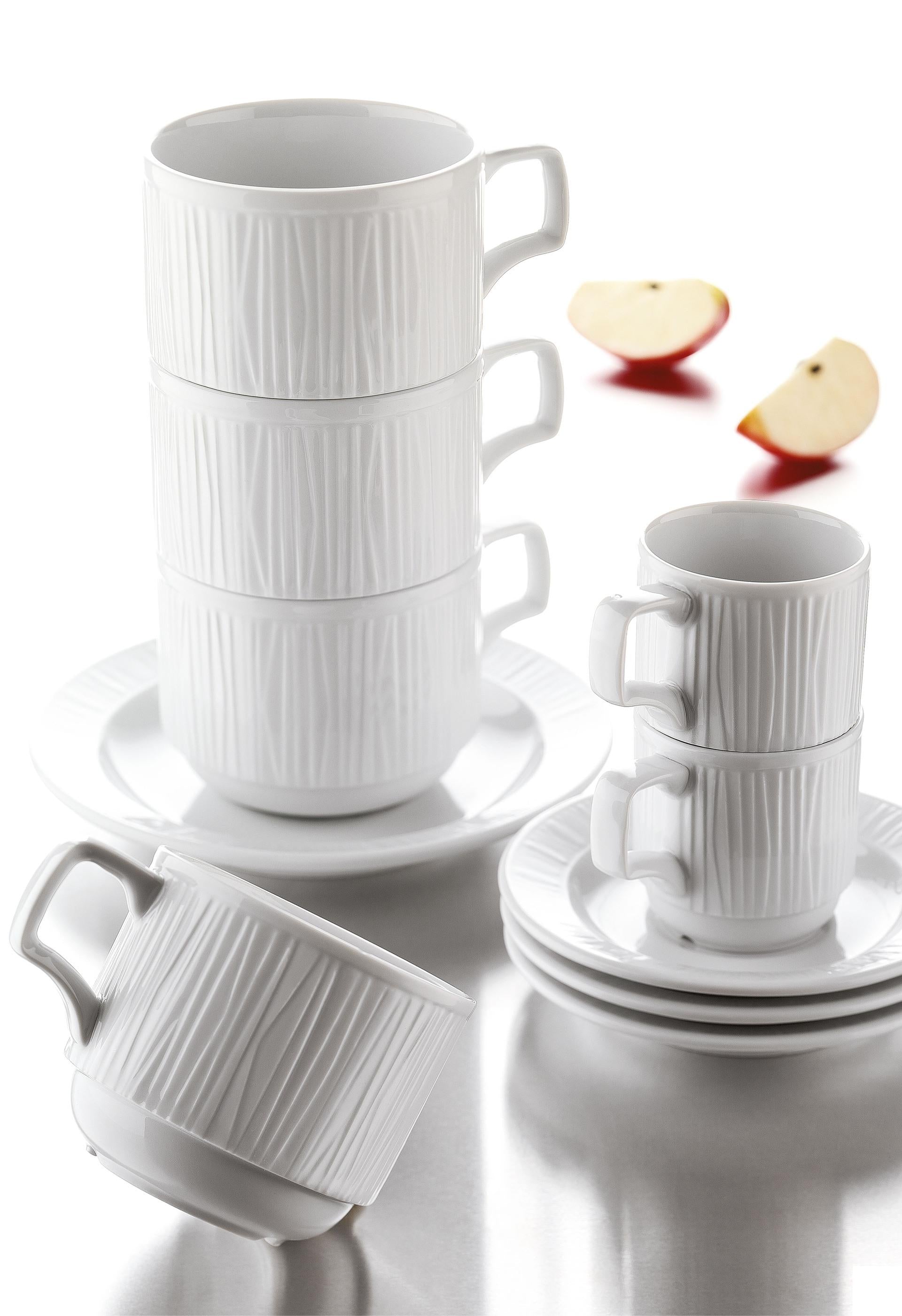 Kutahya Seramik Emotion Tazza Caffè 8 cl In Porcellana Bianca Design Bamboo - Set 6 Pz 2