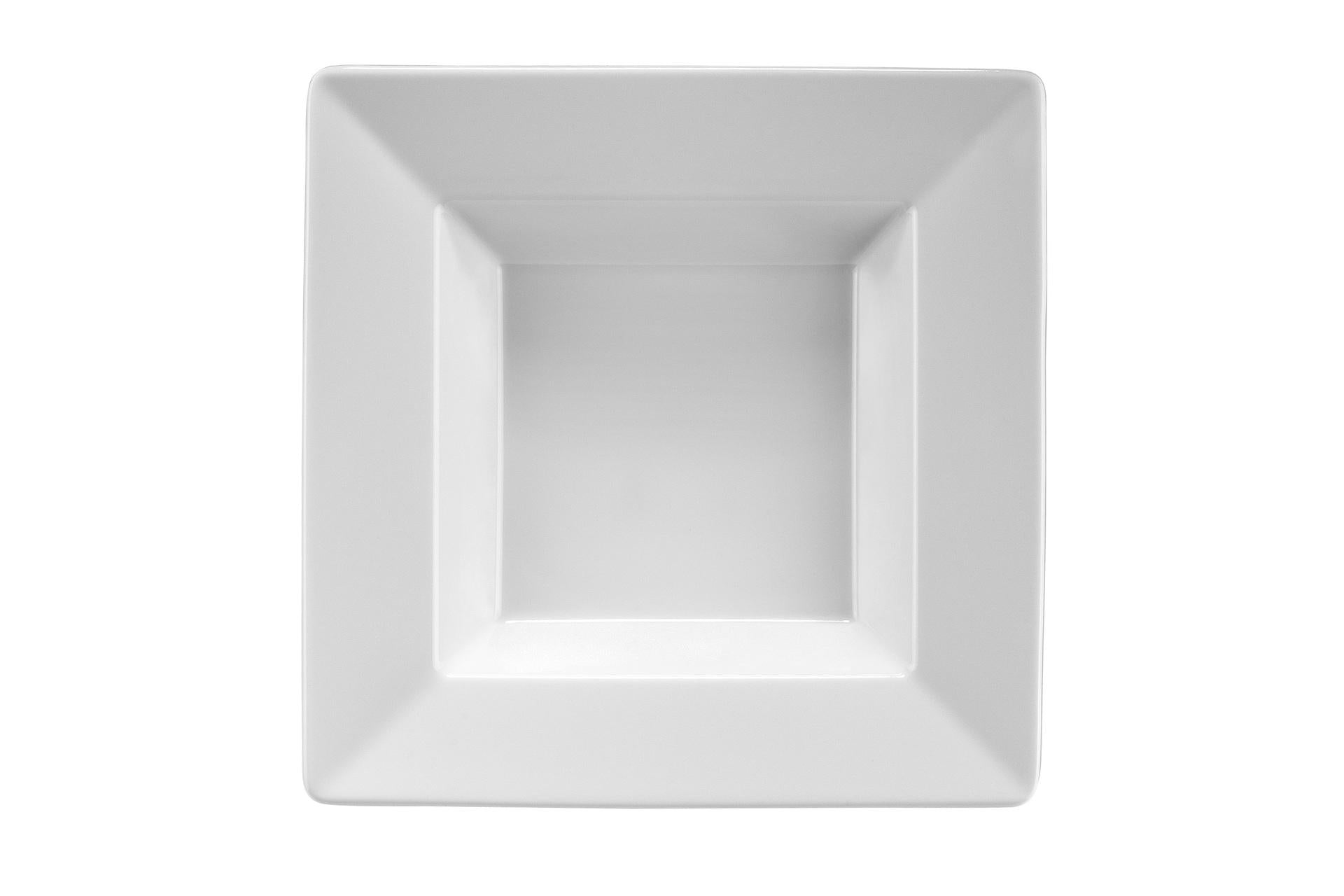 Kutahya Seramik Maya Bianco Piatto Fondo Quadro Ø21.5 cm In Porcellana Bianca - Set 12 Pz