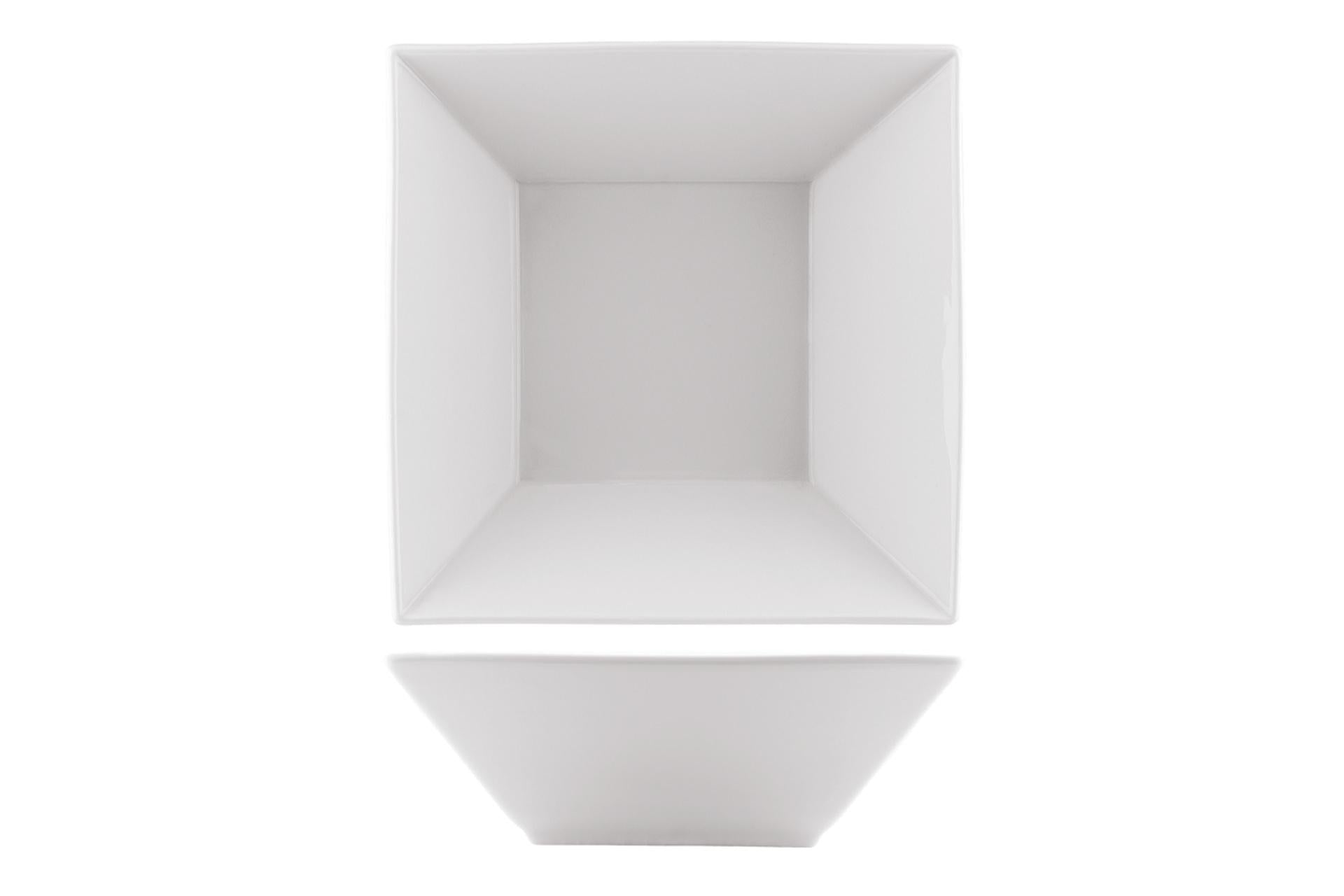 Kutahya Seramik Maya Perge Coppetta Quadra 14 cm In Porcellana Bianca - Set 6 Pz