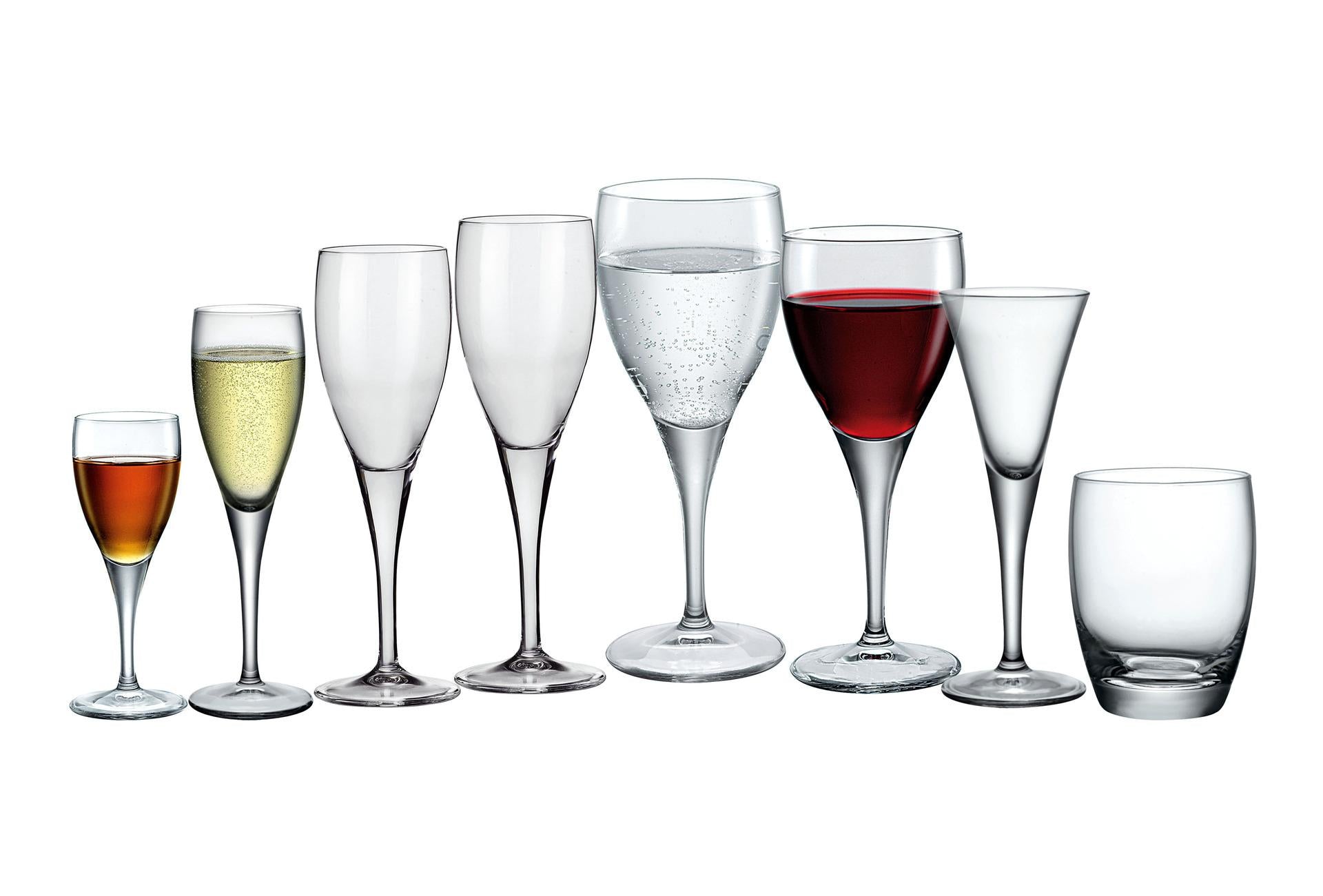 Bormioli Rocco Fiore Set 18 Bicchieri da Tavola 30 cl - Vetro Cristallino Trasparente Forma Classica Bombata - Set 18 Pz