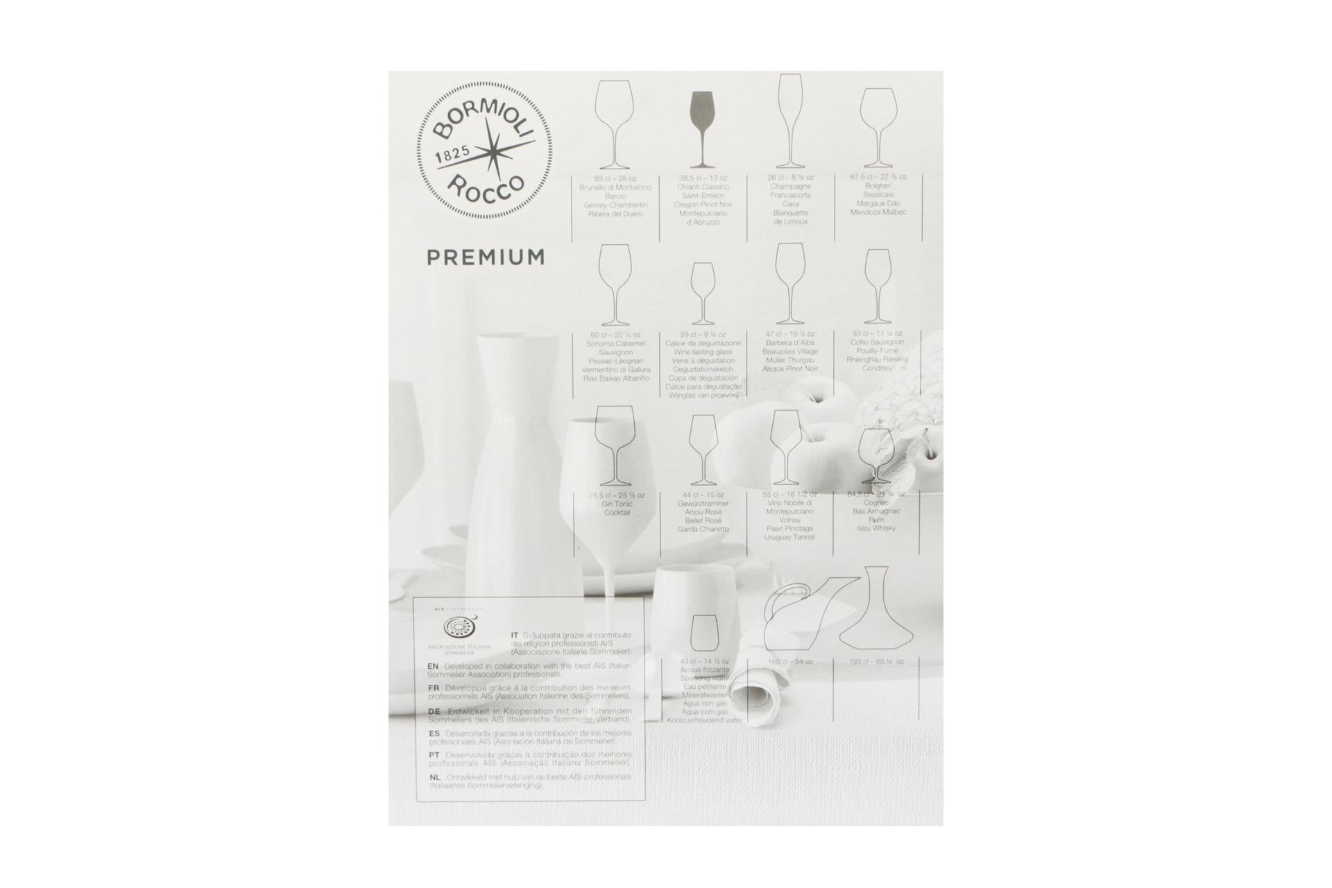 Bormioli Rocco Premium Confezione 6 Calici Chianti 38.5 cl In Vetro Sonoro Superiore Con Trattamento XLT - Set 6 Pz 6