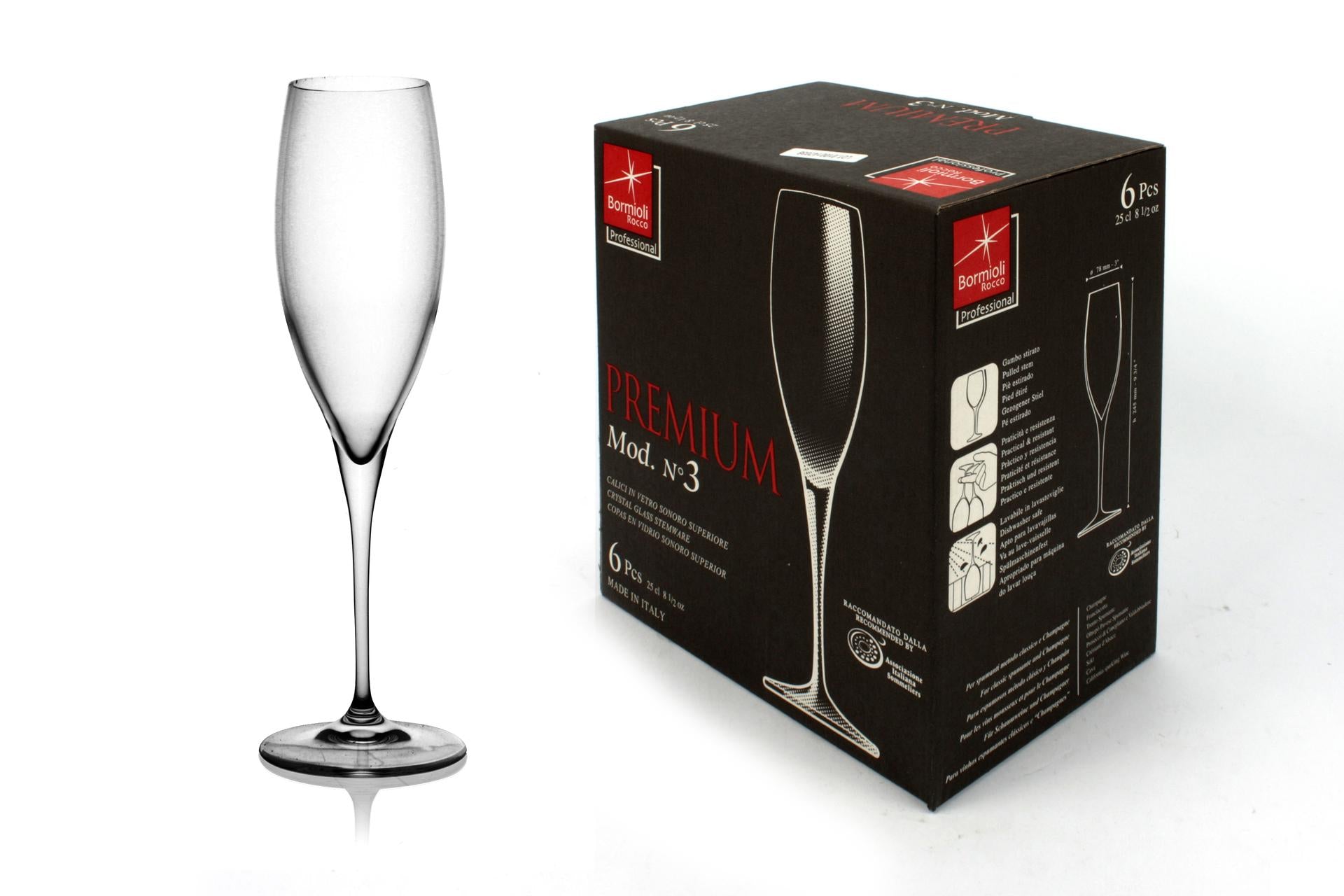 Bormioli Rocco Premium Set 6 Calici Champagne 25 cl In Vetro Sonoro Superiore - Set 6 Pz 3
