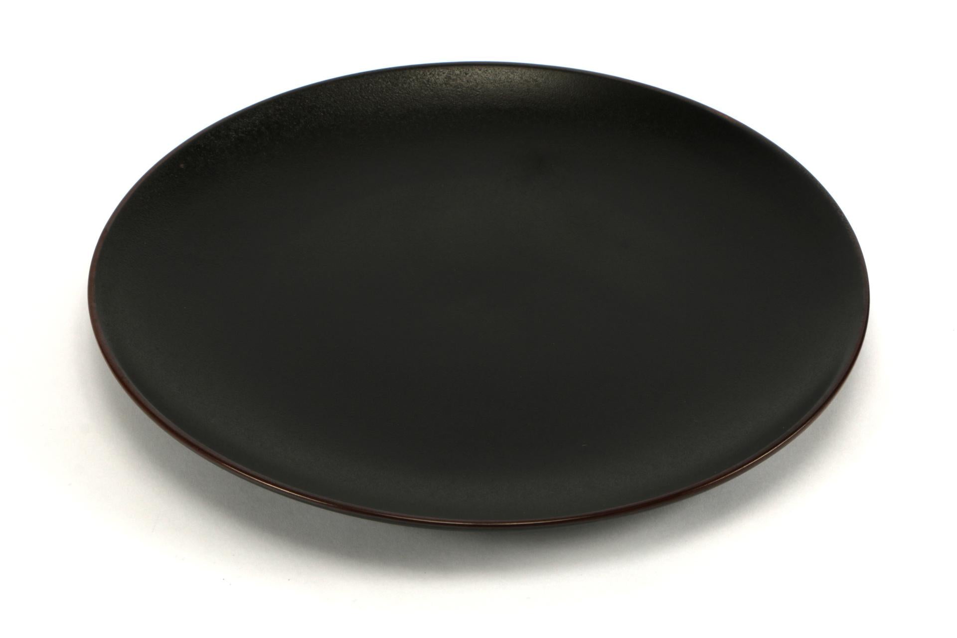 Import Tavola Professional Stromboli Piatto Frutta Ø20 cm In Stoneware Nero Con Bordatura Ramata - Set 6 Pz