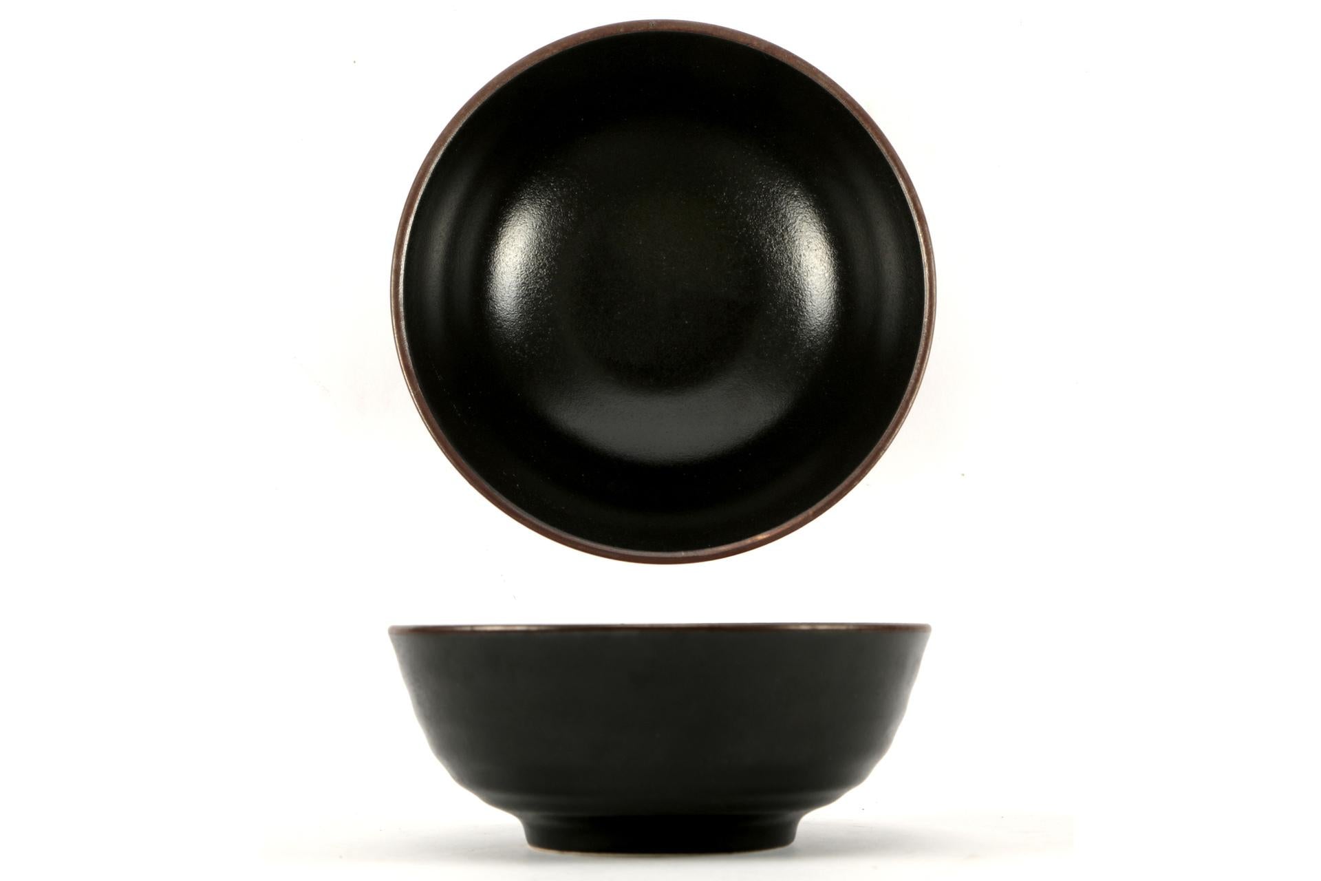 Import Tavola Professional Stromboli Ciotola Ø17.8 cm In Stoneware Nero Con Bordatura Ramata