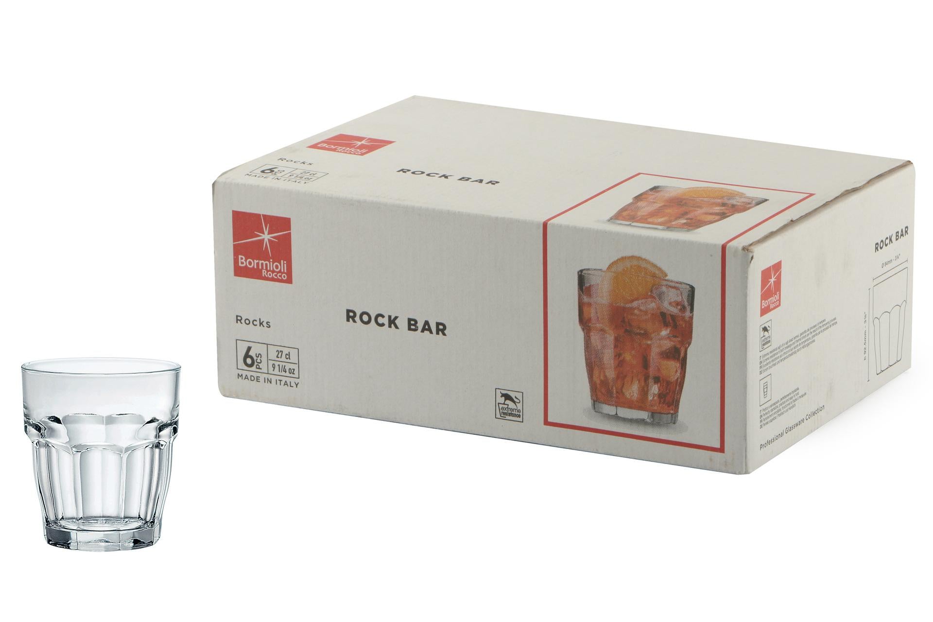 Bormioli Rocco Rock Bar Bicchiere Acqua 27 cl In Vetro Temperato Impilabile - Set 6 Pz