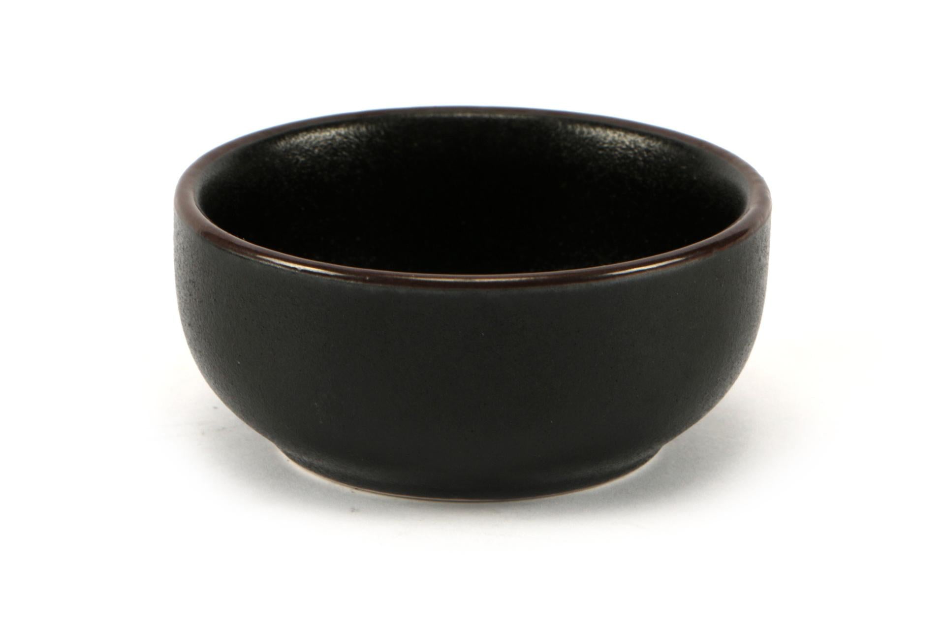 Import Tavola Professional Stromboli Coppetta Ø6.5 cm In Stoneware Nero Con Bordatura Ramata - Set 12 Pz