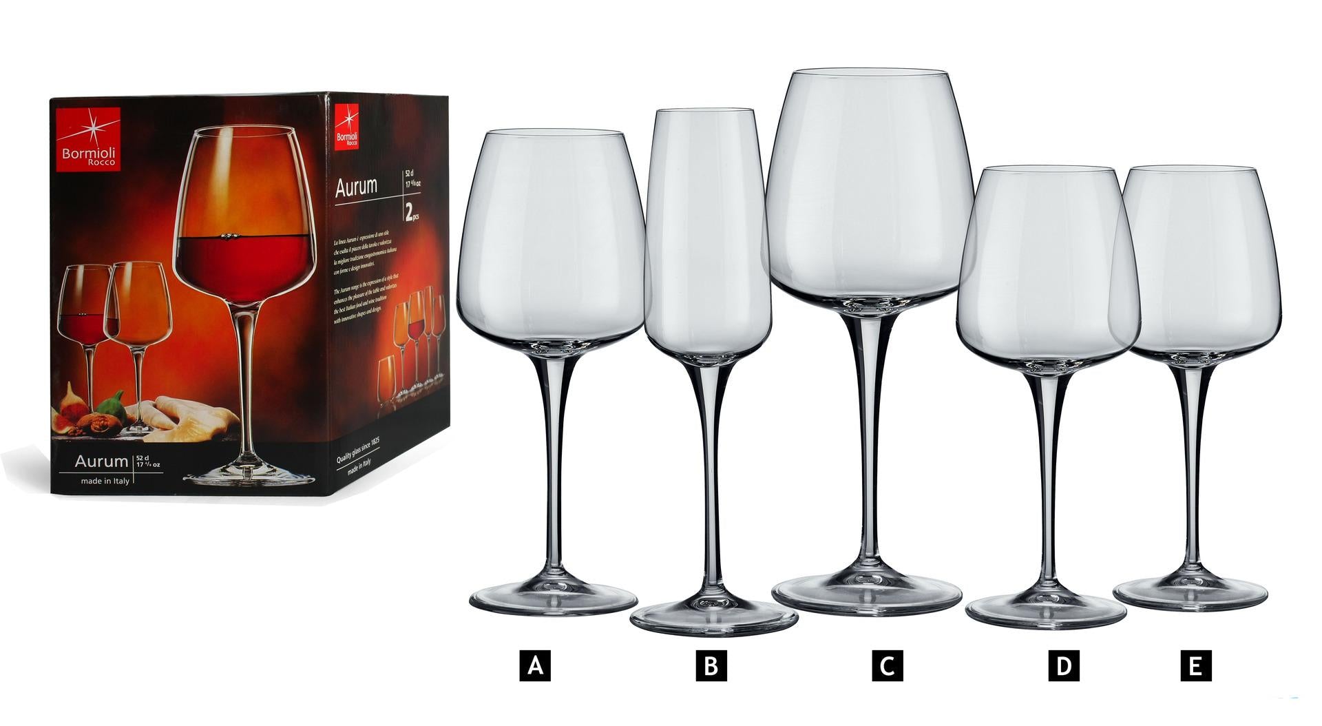 Bormioli Rocco Aurum Calici Vino Rosso 52 cl - Set di 6 Calici In Vetro - Set 6 Pz 5