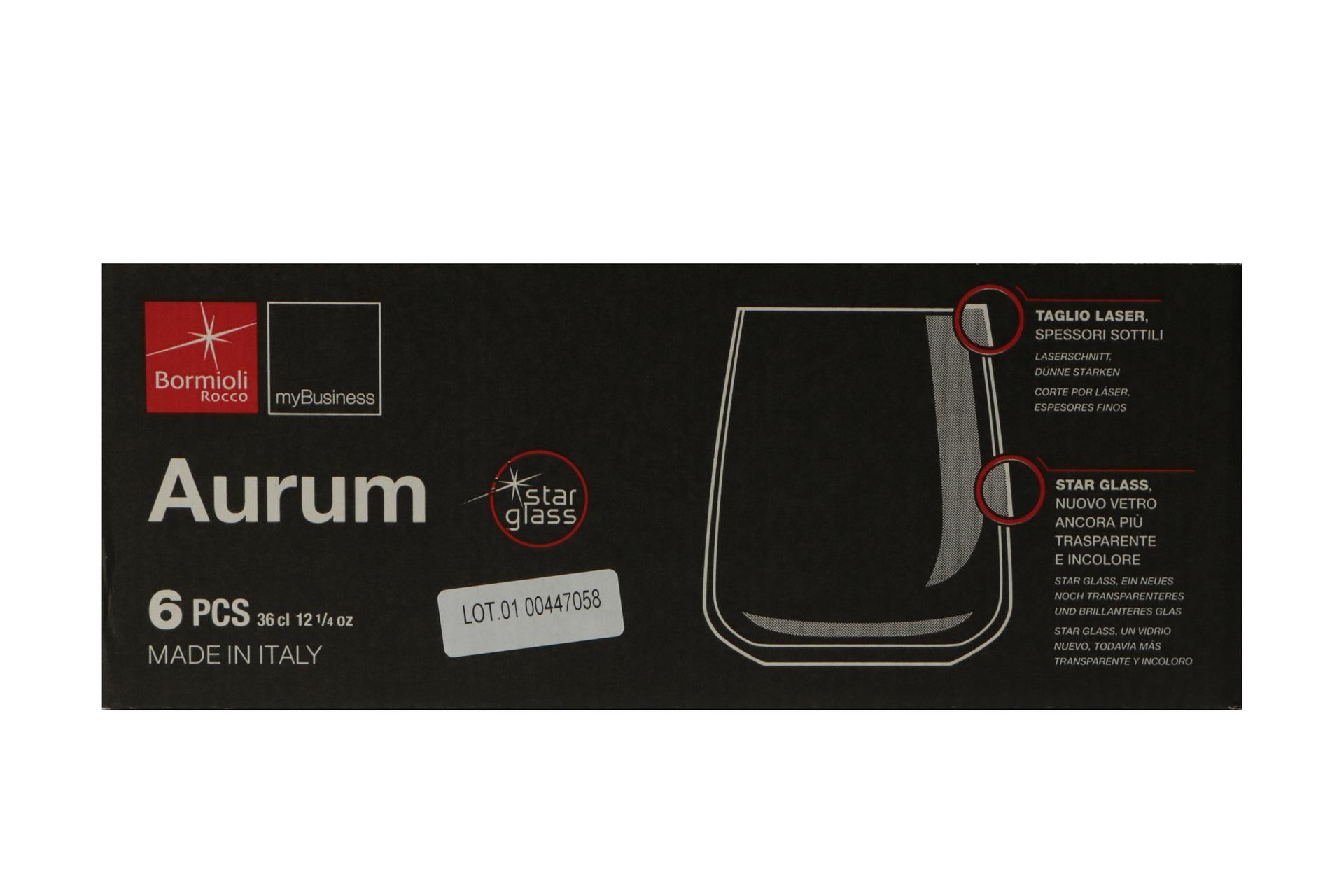Bormioli Rocco Aurum Set 6 Bicchieri Acqua 37 cl In Vetro "Star Glass" Con Taglio Laser - Set 6 Pz 8