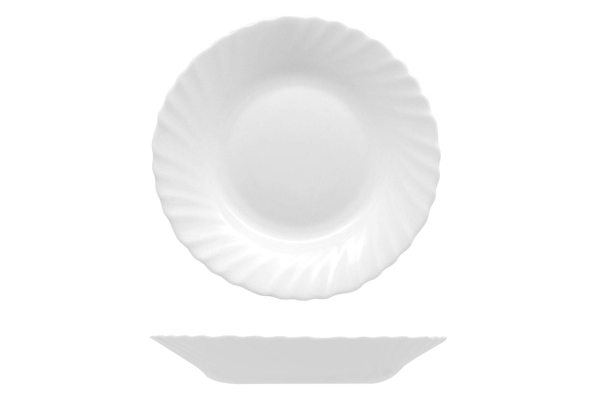 Bormioli Rocco Prima Piatto Fondo Ø23 cm In Vetro Bianco - Set 6 Pz