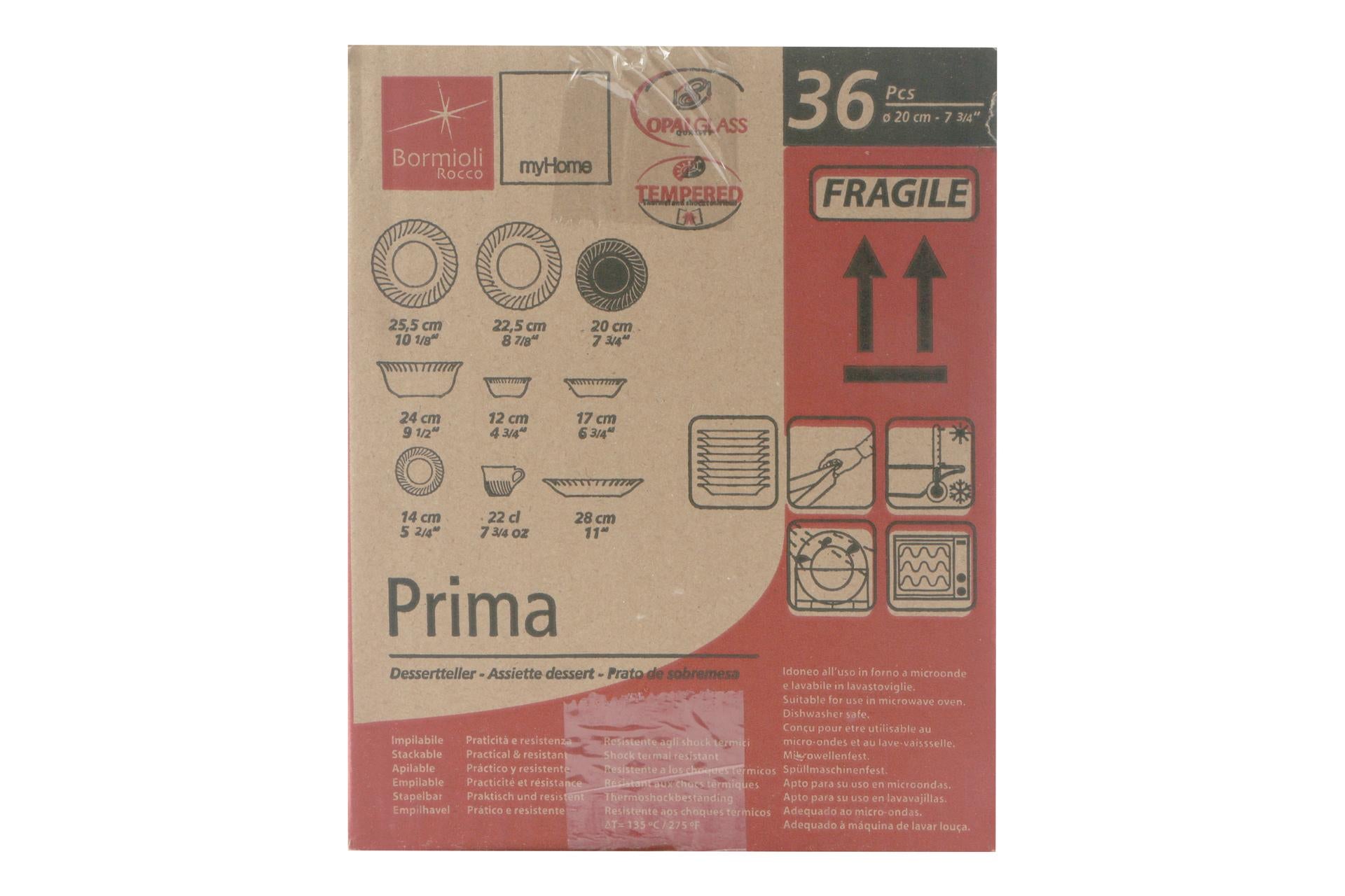 Bormioli Rocco Prima Piatto Frutta Ø20 cm Bianco Con Decori In Rilievo - Set 6 Pz 7