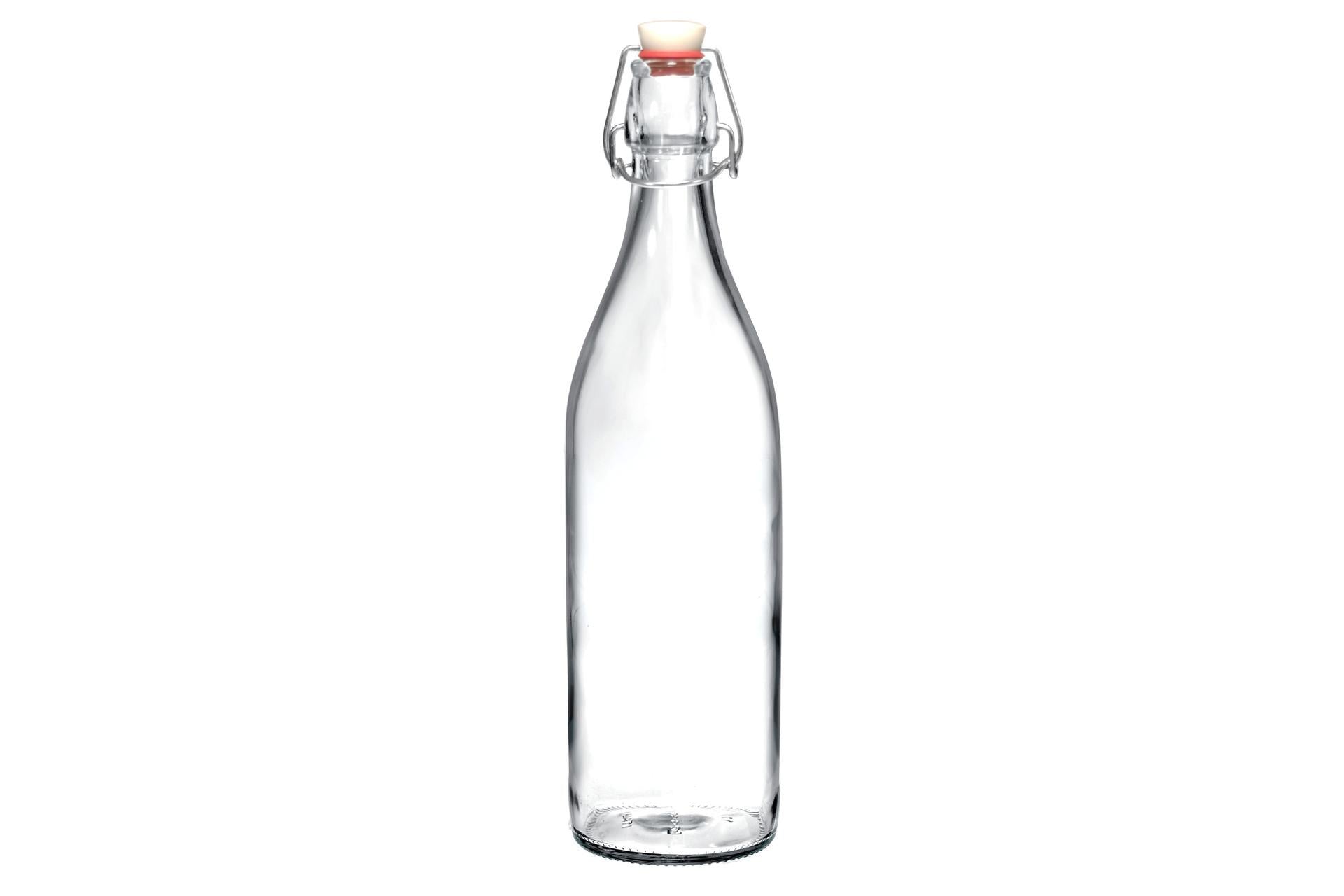 Bormioli Rocco Bottiglia Giara 1 Litro In Vetro Con Tappo Bianco Per Servire Acqua - Set 12 Pz