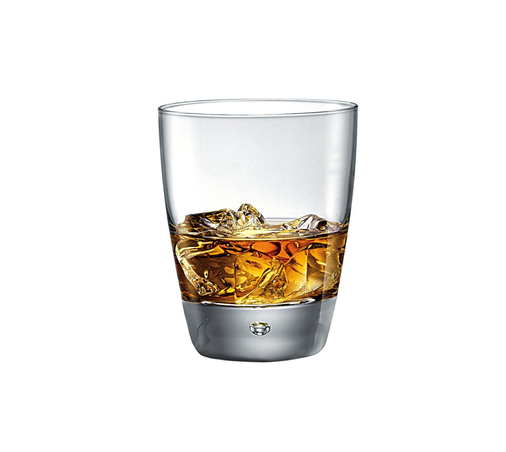Bormioli Rocco Luna Bicchiere Rocks 26 cl - Collezione Elegante Con Bolla Sul Fondo - Set 12 Pz