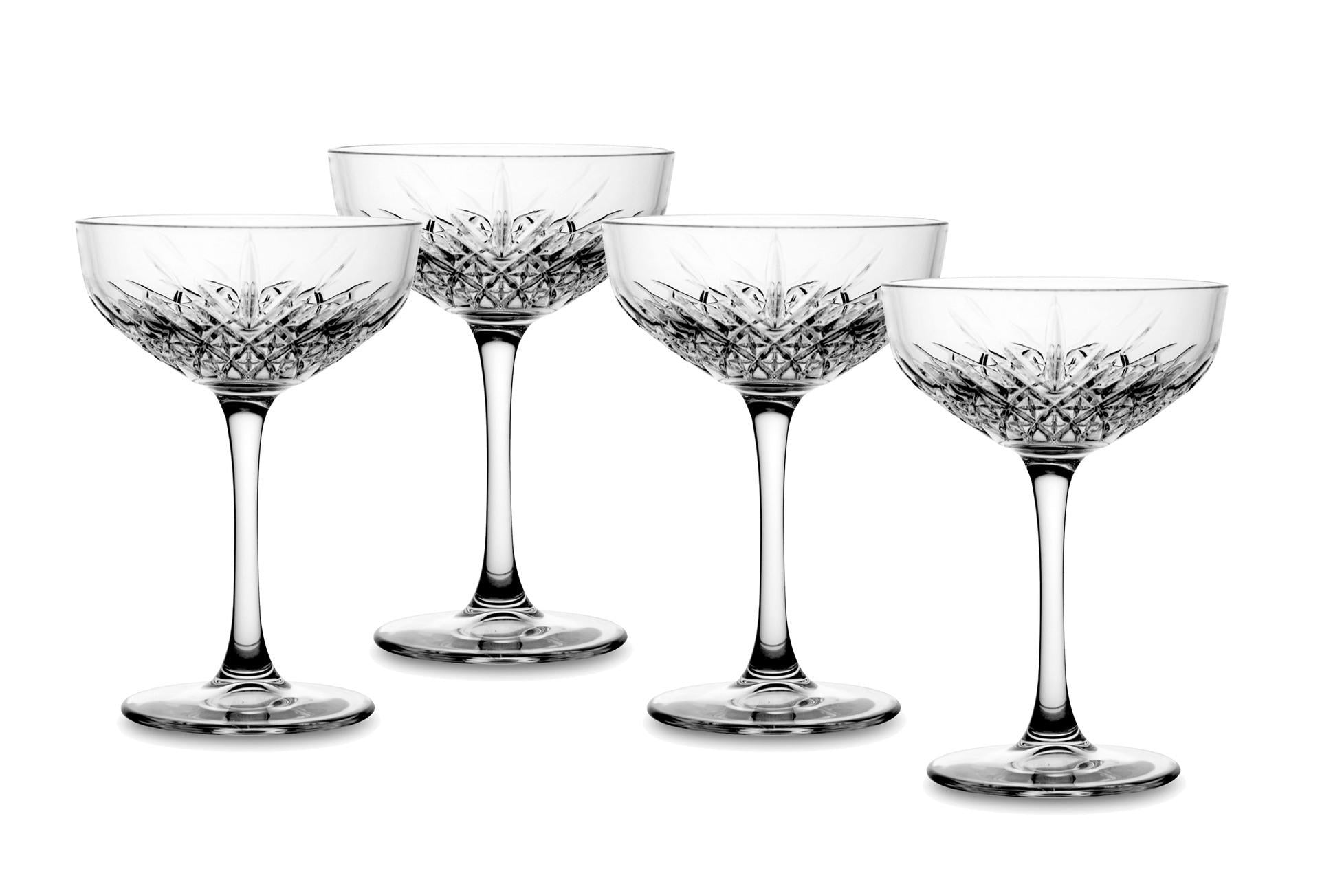 Pasabahce Timeless Set 4 Coppe Champagne 27 cl In Vetro Lavorato Con Scatola Regalo - Set 4 Pz