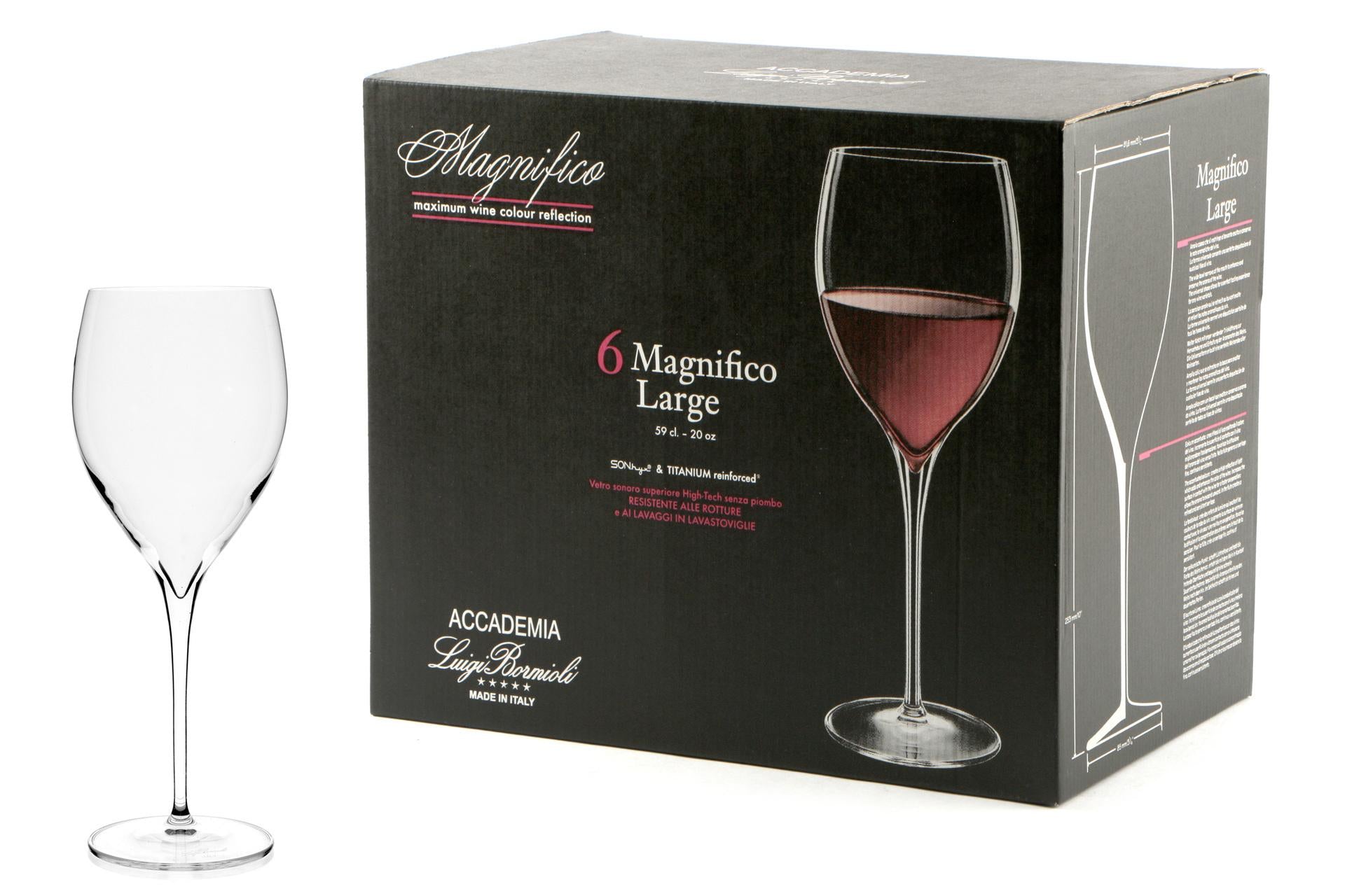 Bormioli Luigi Magnifico Set 6 Calici Large 59 cl - Vetro Sonoro Superiore High Tech Senza Piombo - Set 6 Pz