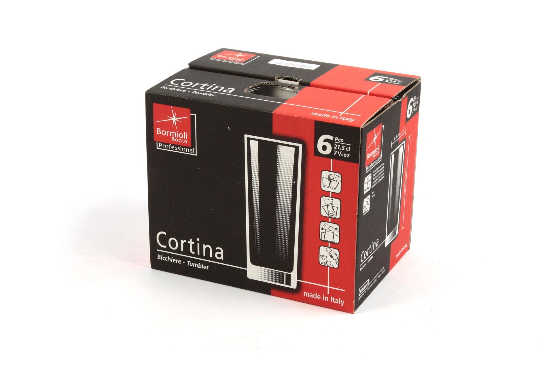 Bormioli Rocco Cortina Trasparente Set 6 Bicchieri Whisky 21.5 cl - Set 6 Pz 6