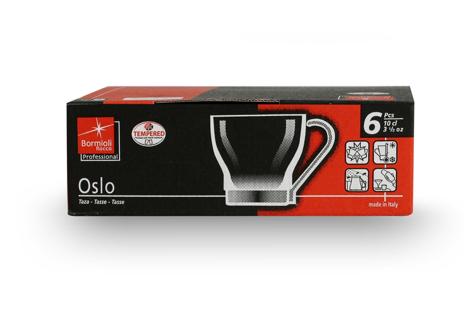 Bormioli Rocco Oslo Punch Set 6 Bicchieri Con Manico In Acciaio Inox 11 cl - Vetro Temperato Resistente Al Calore - Set 6 Pz 4