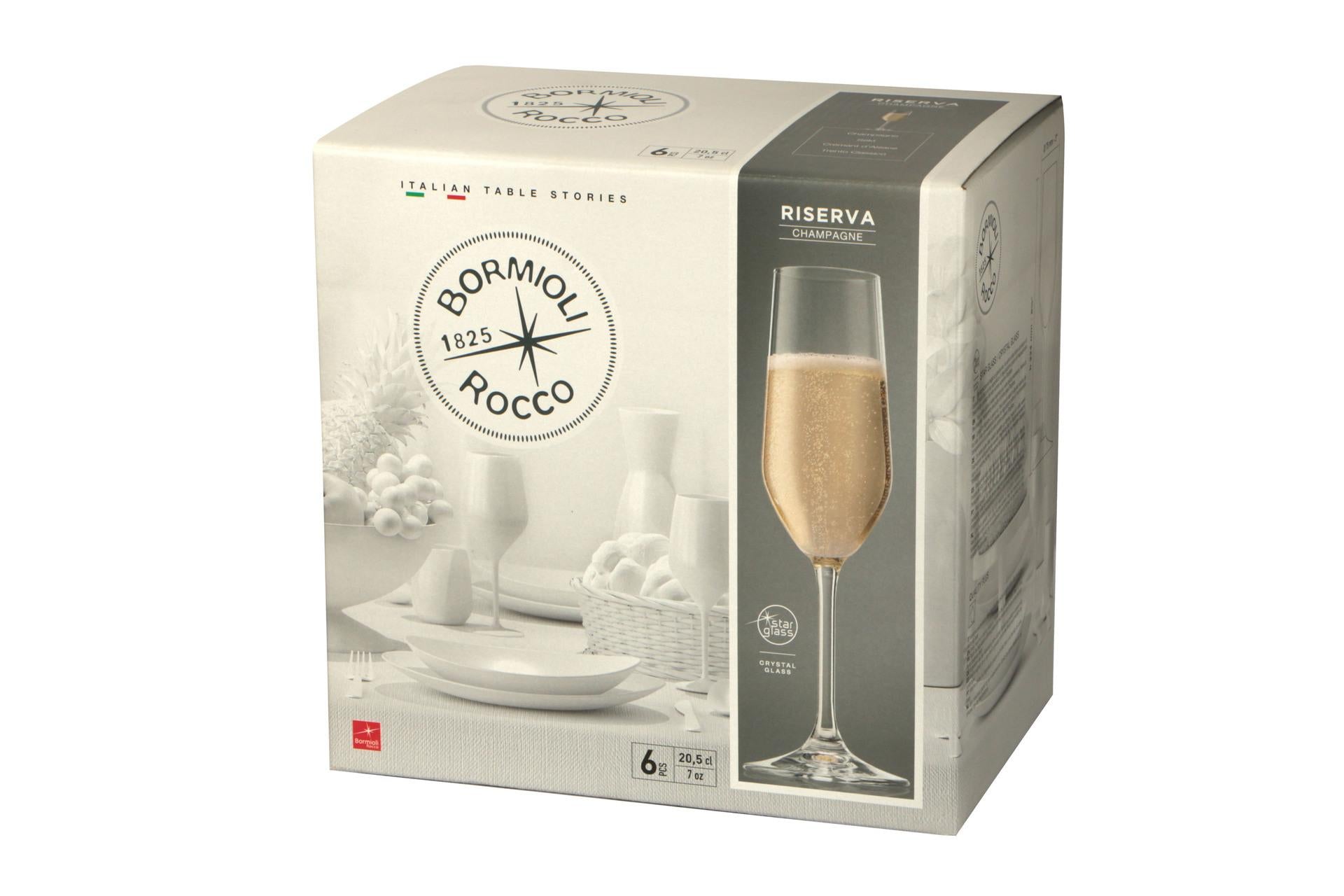 Bormioli Rocco Riserva Champagne - Set 6 Calici 21.5 cl Serie Riserva - Set 6 Pz 5