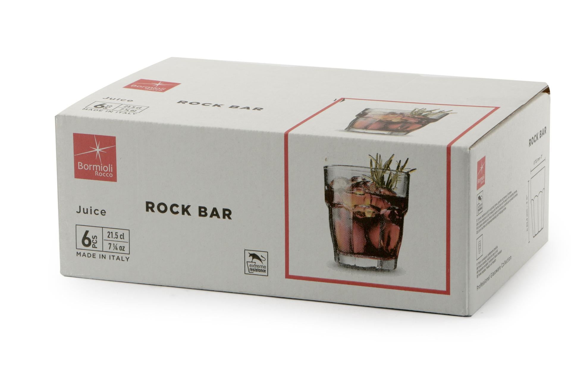 Bormioli Rocco Rock Bar Bicchiere Juice 20 cl In Vetro Temperato Impilabile - Set 6 Pz 6
