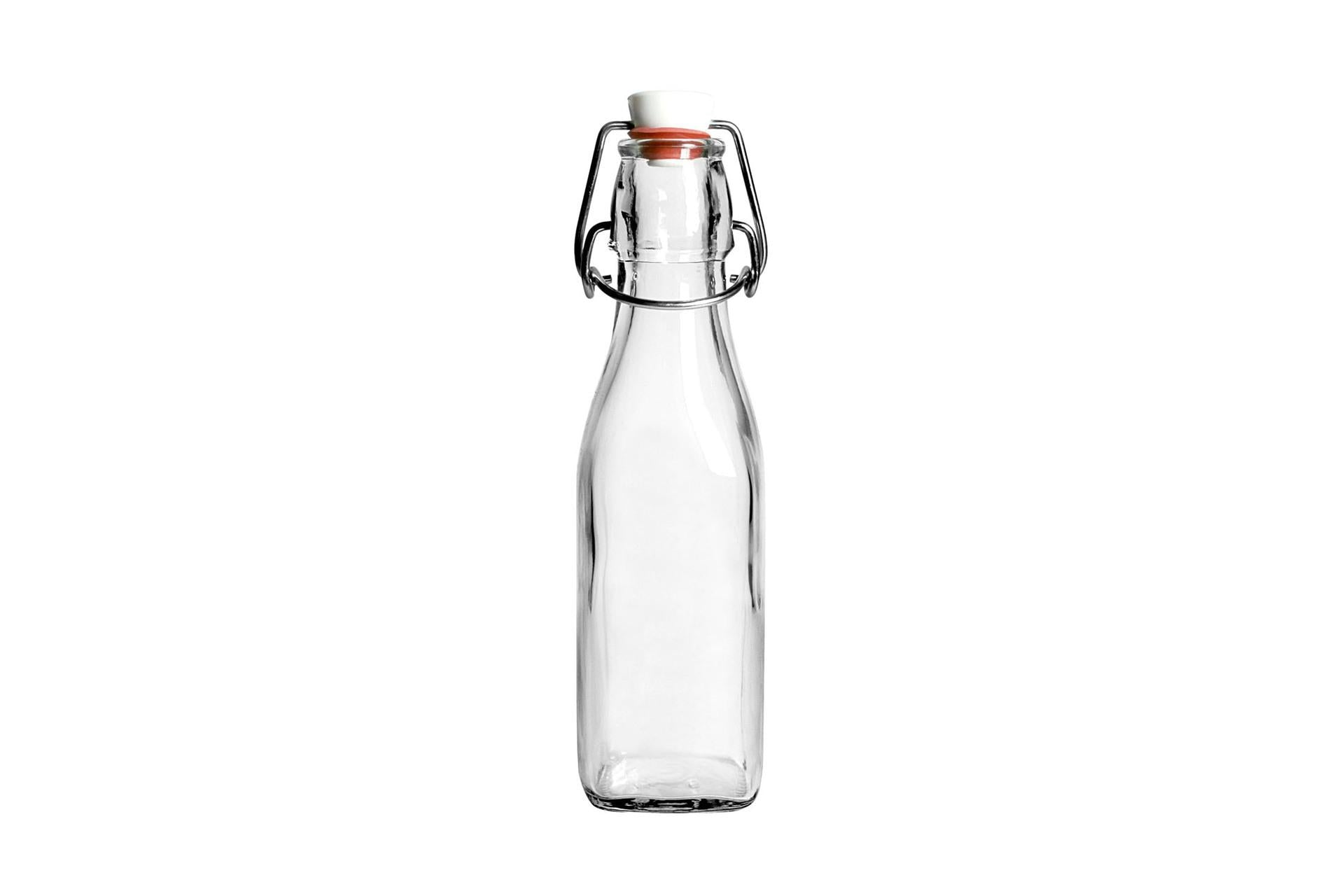 Bormioli Rocco Swing Bottiglia 0,25 L - Con Tappo Bianco Per Vini e Olii - Set 28 Pz