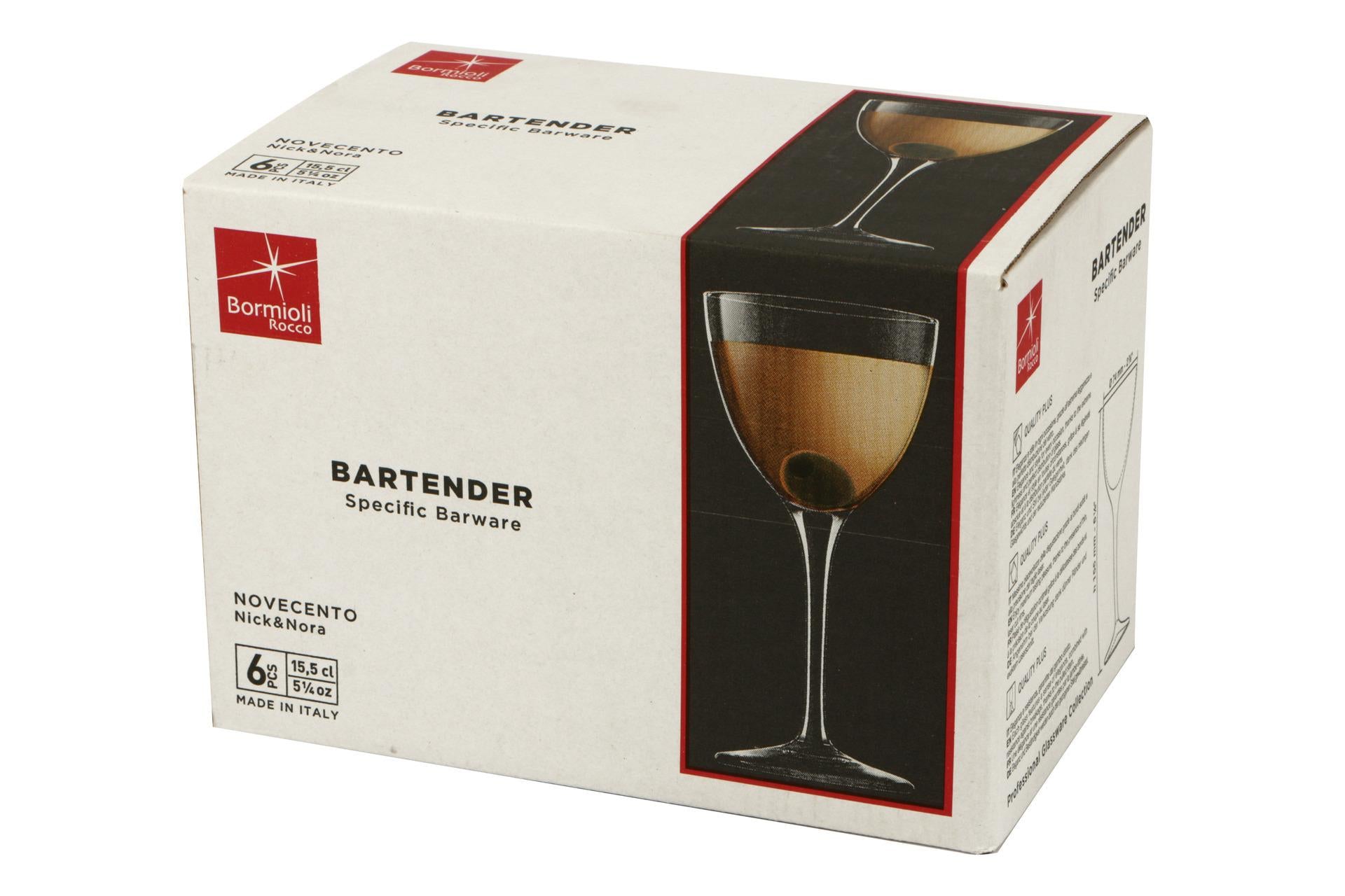 Bormioli Rocco Bartender Novecento Set 6 Calici Nick Nora 15.5 cl - Serie di Calici Lisci Lucenti - Set 6 Pz 4