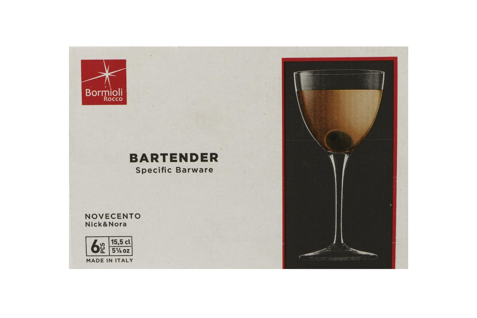 Bormioli Rocco Bartender Novecento Set 6 Calici Nick Nora 15.5 cl - Serie di Calici Lisci Lucenti - Set 6 Pz 5