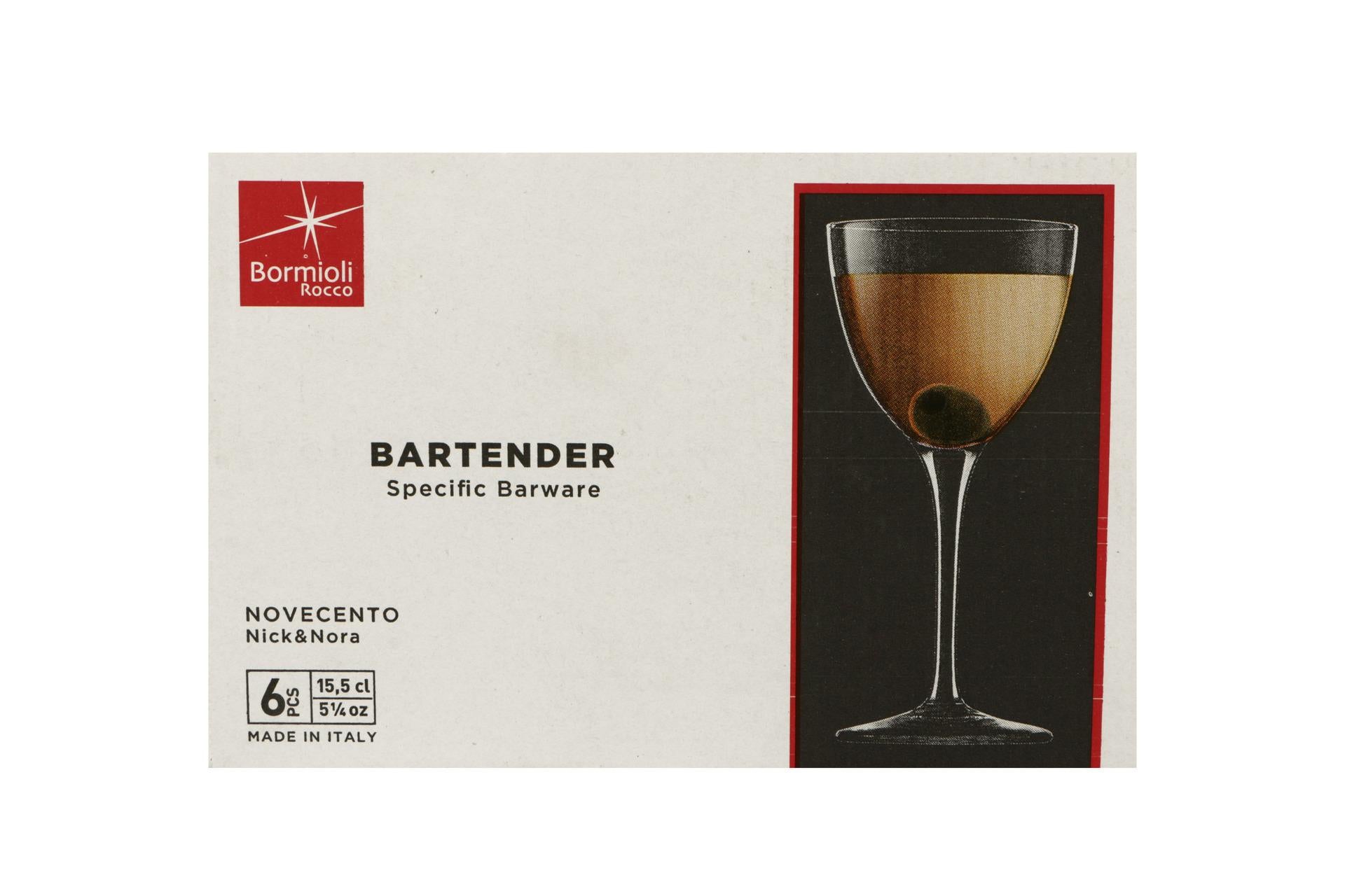 Bormioli Rocco Bartender Novecento Set 6 Calici Nick Nora 15.5 cl - Serie di Calici Lisci Lucenti - Set 6 Pz 7