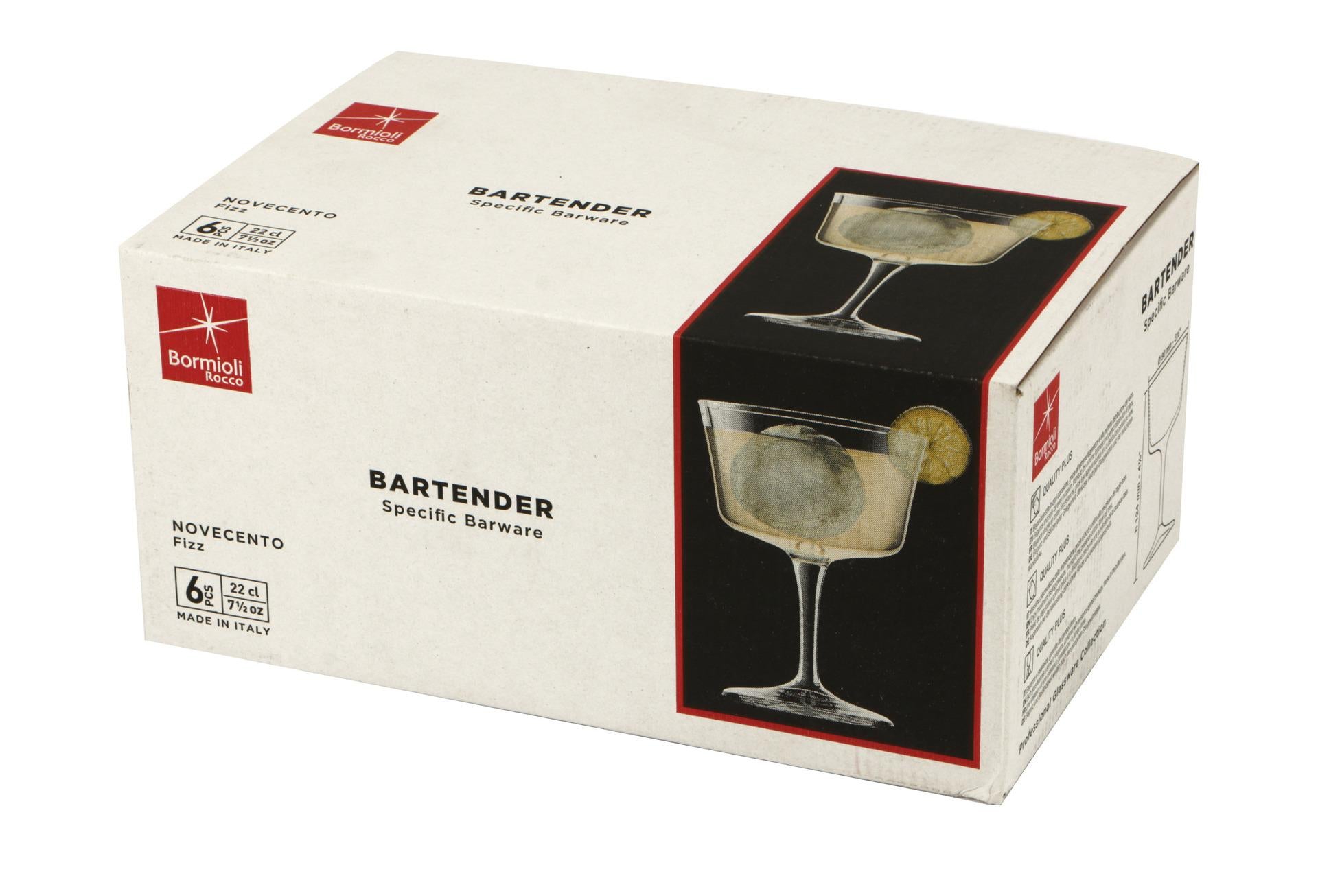Bormioli Rocco Bartender Novecento Set 6 Calici Fizz 22 cl - Serie Calici Lisci Lucenti - Set 6 Pz 4