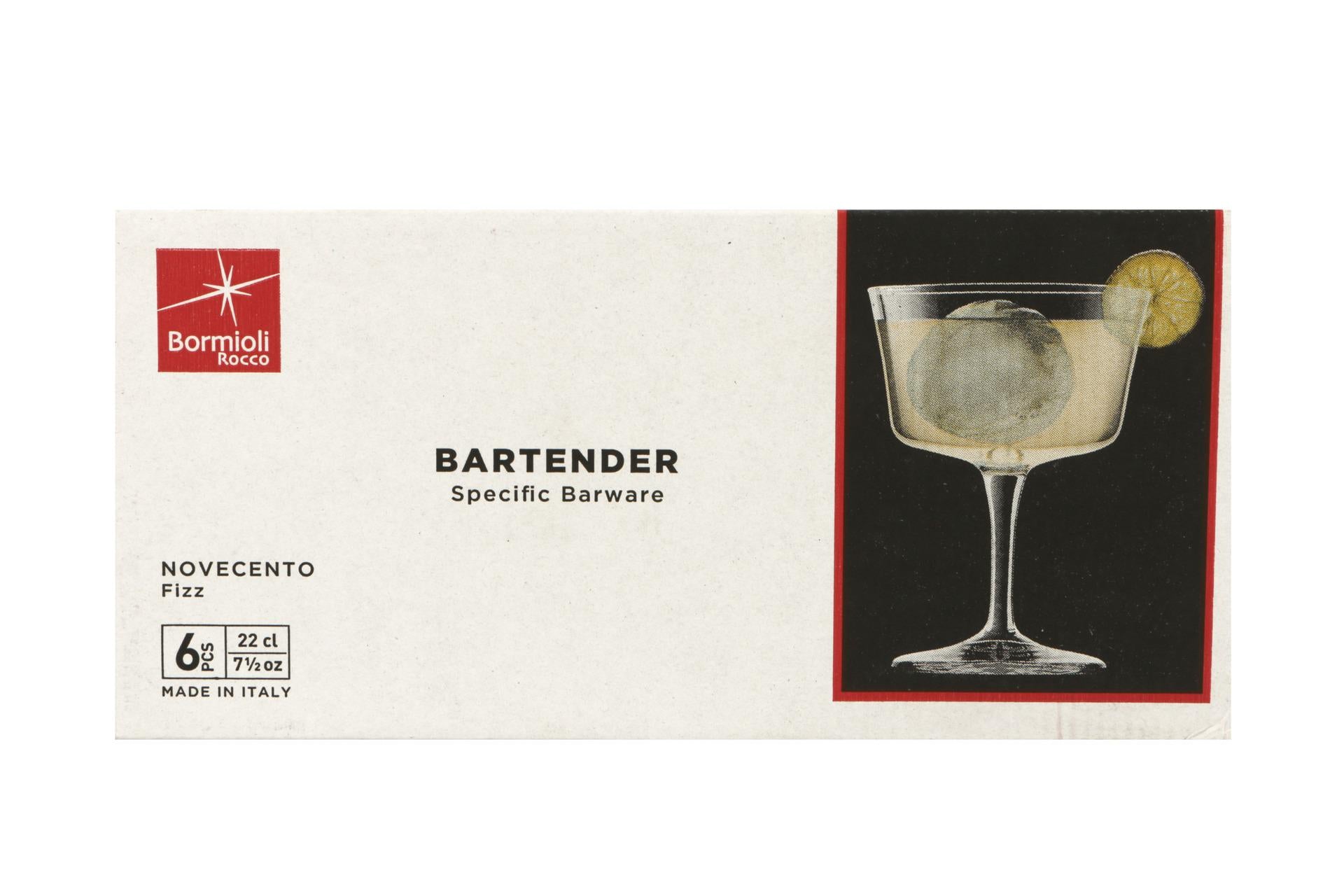 Bormioli Rocco Bartender Novecento Set 6 Calici Fizz 22 cl - Serie Calici Lisci Lucenti - Set 6 Pz 7