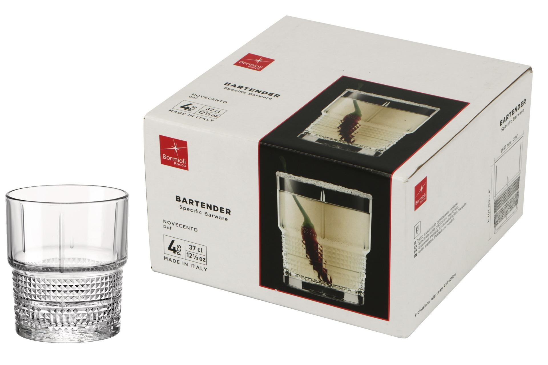 Bormioli Rocco Bartender Novecento Set 4 Bicchieri DOF 37 cl - Bicchieri Importanti per Liquori Pregiati - Set 4 Pz 3