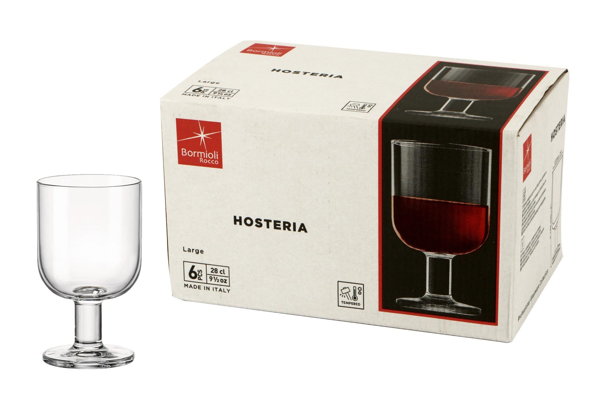 Bormioli Rocco Hosteria Set 6 Calici Large 28 cl - Alta Resistenza e Impilabili - Set 6 Pz 4