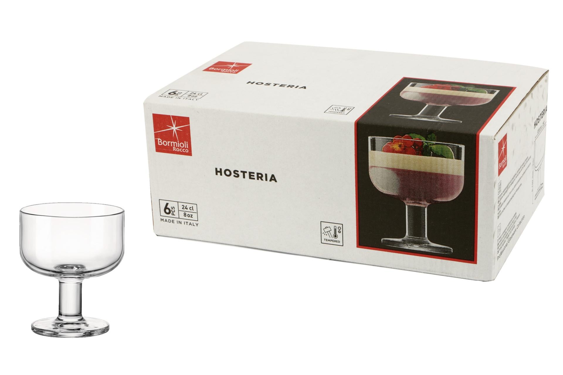 Bormioli Rocco Hosteria Set 6 Calici Dessert 24 cl - Alta Resistenza e Impilabili - Set 6 Pz 4