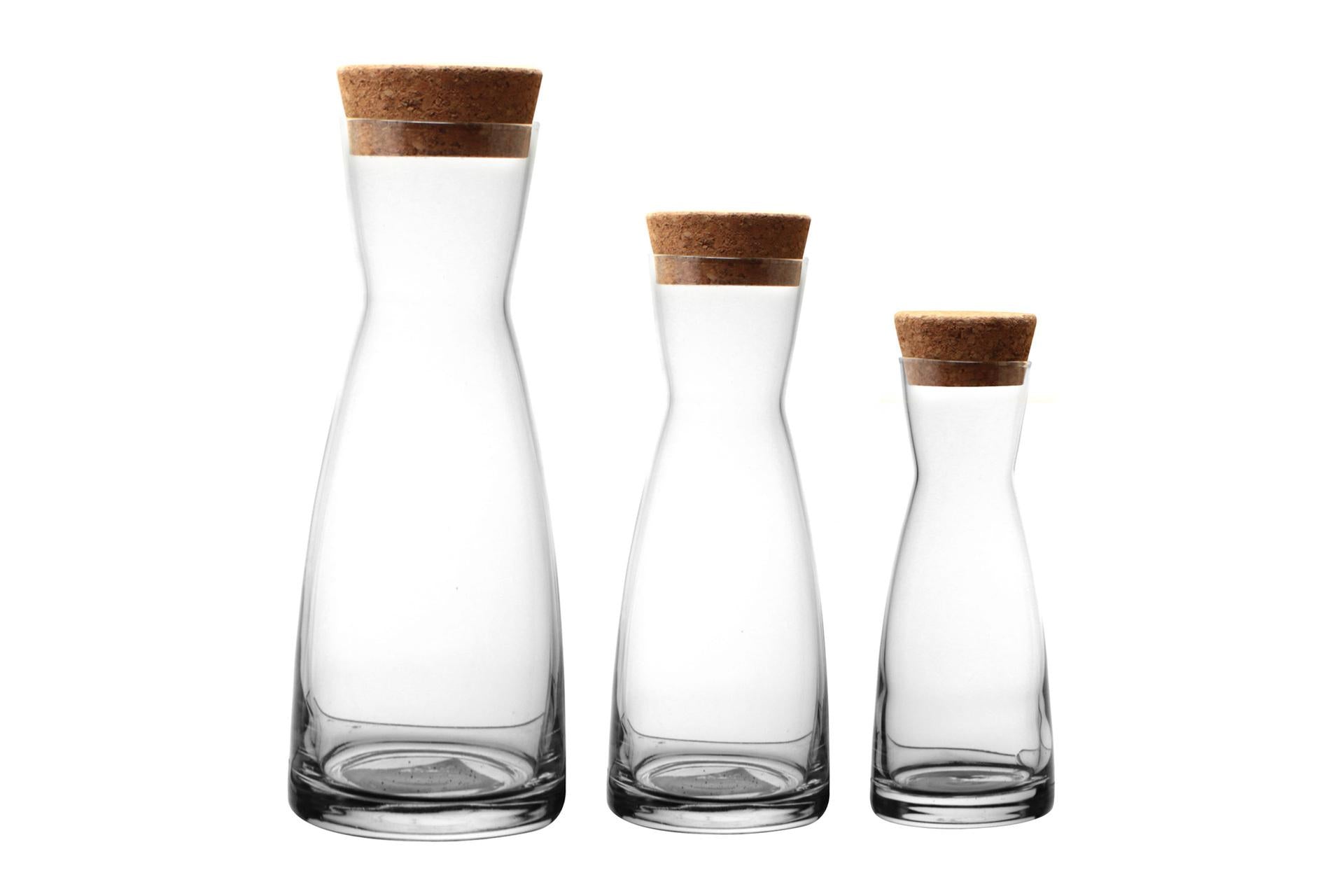 Bormioli Rocco Ypsilon Caraffa 0.5L In Vetro Con Tappo In Sughero - Set 6 Pz