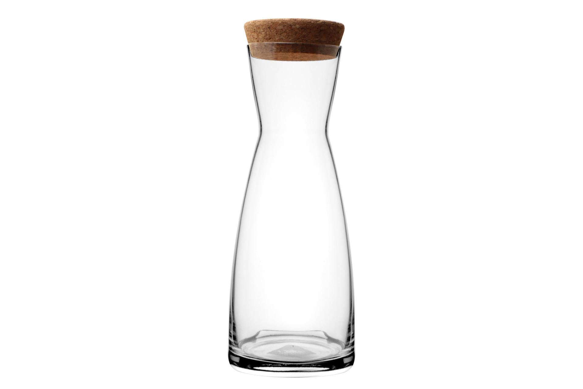 Bormioli Rocco Ypsilon Caraffa In Vetro 1L Con Tappo In Sughero - Set 6 Pz