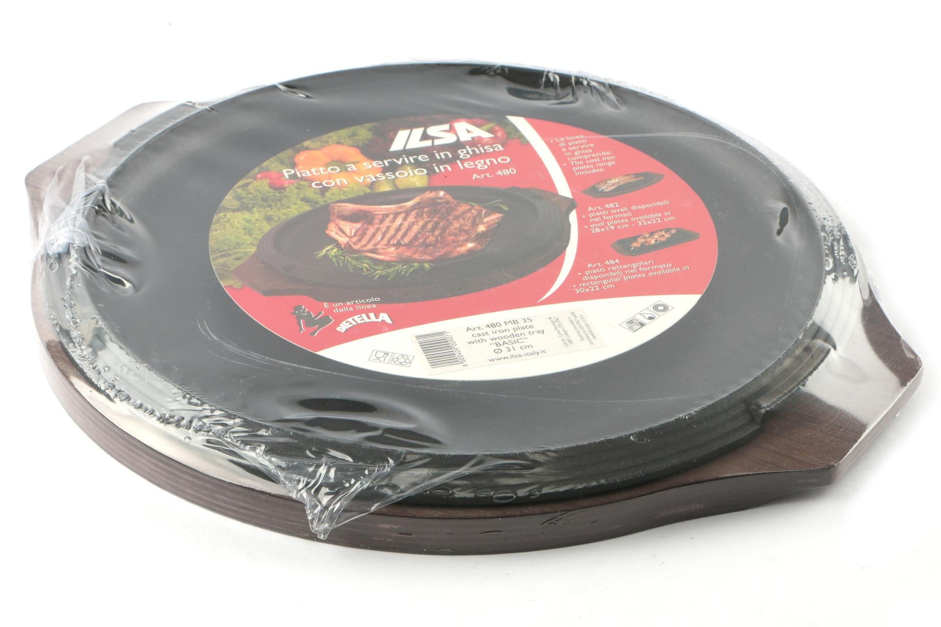 Ilsa Piatto Ghisa Tondo Ø31 cm - Vassoio In Legno Multistrato 35 x 40 cm