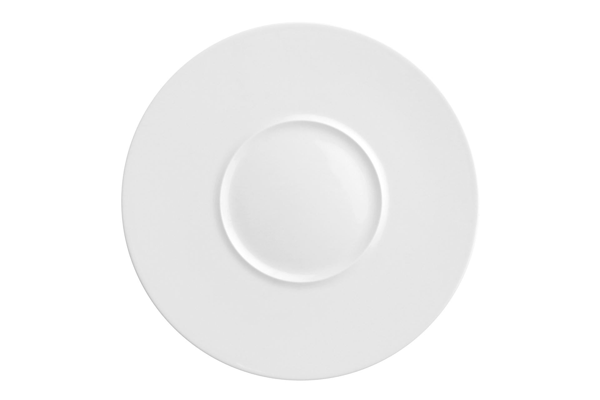 Akij Ceramics Florence Liscio Gourmet Piatto Piano Ø28 cm - Interno Ø12.5 cm In Porcellana - Set 6 Pz