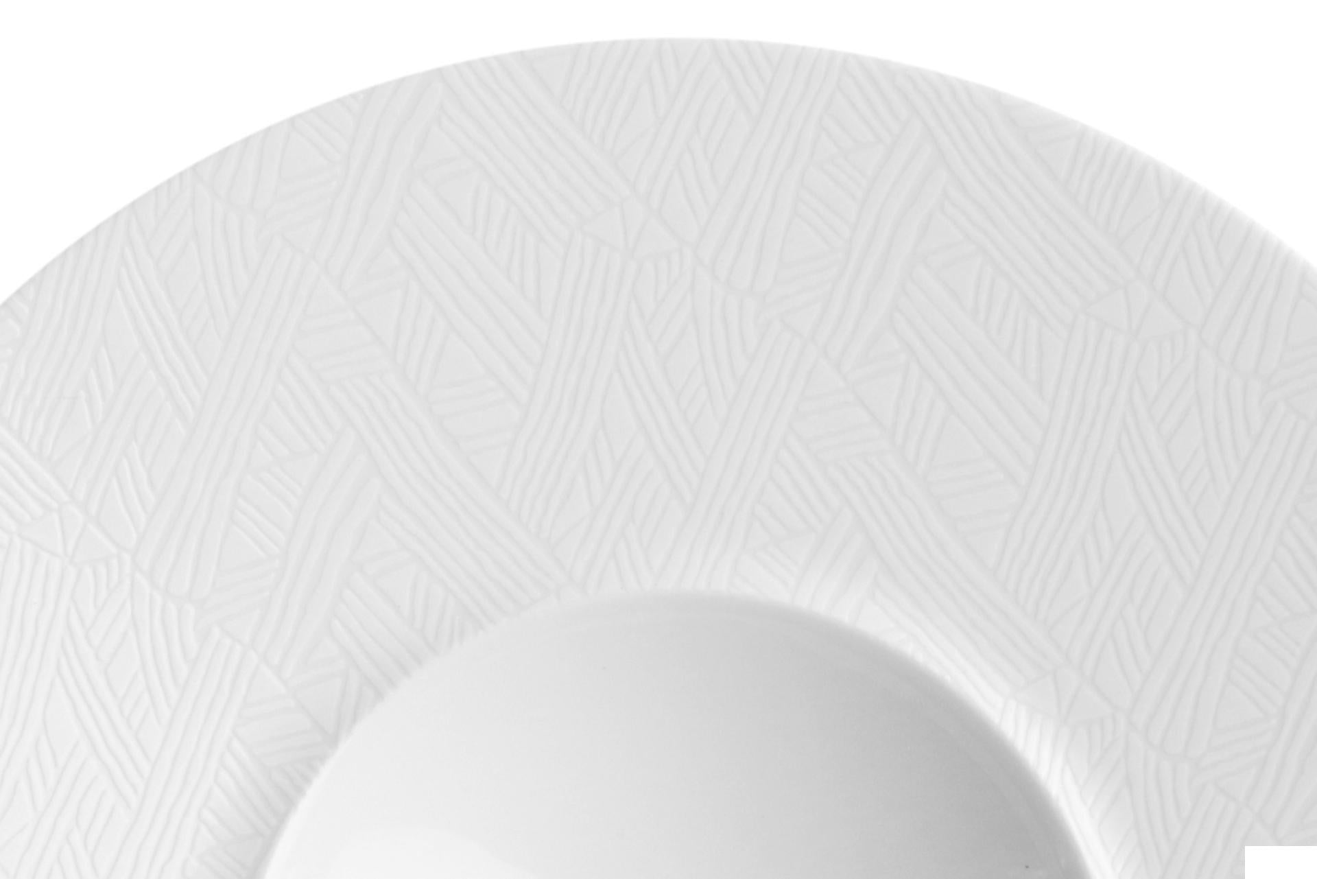 Akij Ceramics Florence Jungle Gourmet Piatto Piano Ø28 cm - Interno Ø12.5 cm In Porcellana - Set 6 Pz