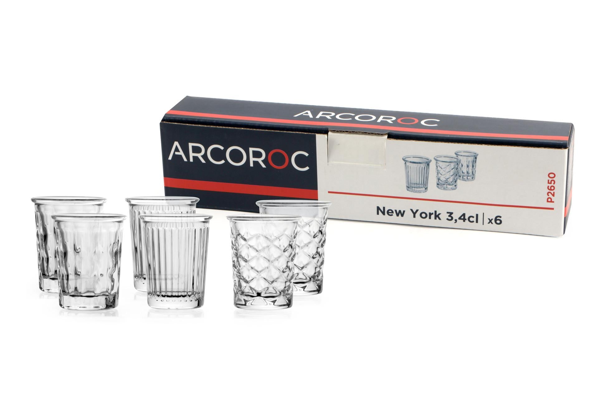 Arcoroc New York Set 6 Bicchieri Forma Alta 3.4 cl - Set 6 Pz